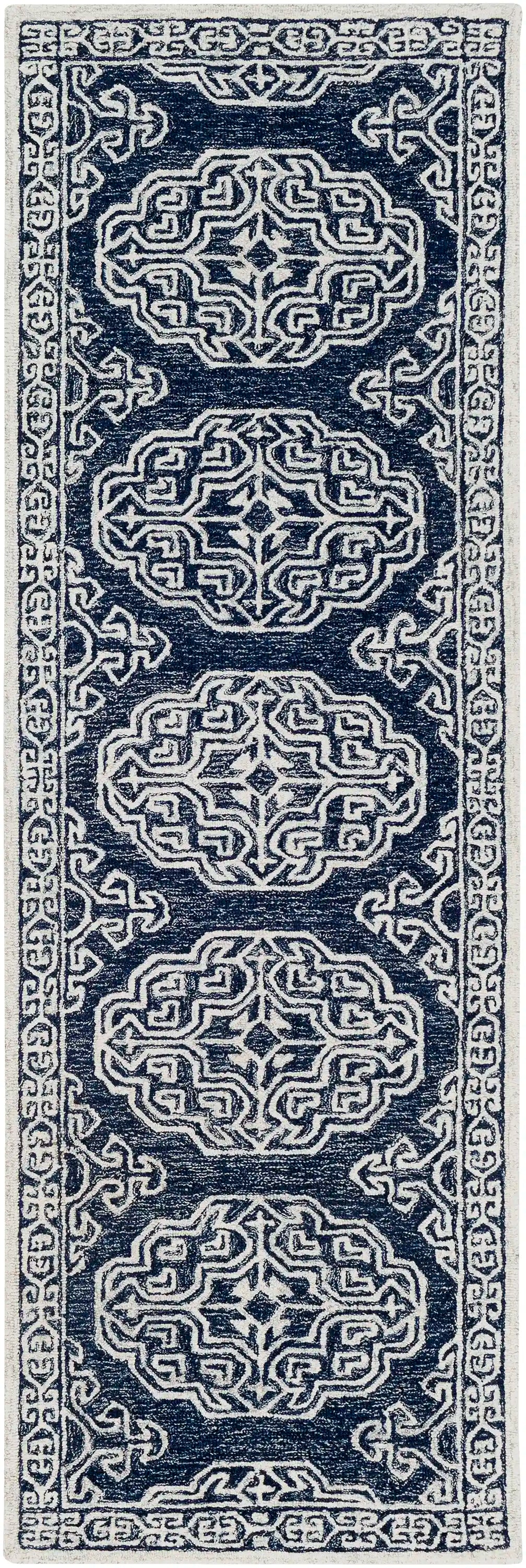 Hand-Tufted Granada Blue and Beige Wool Rug