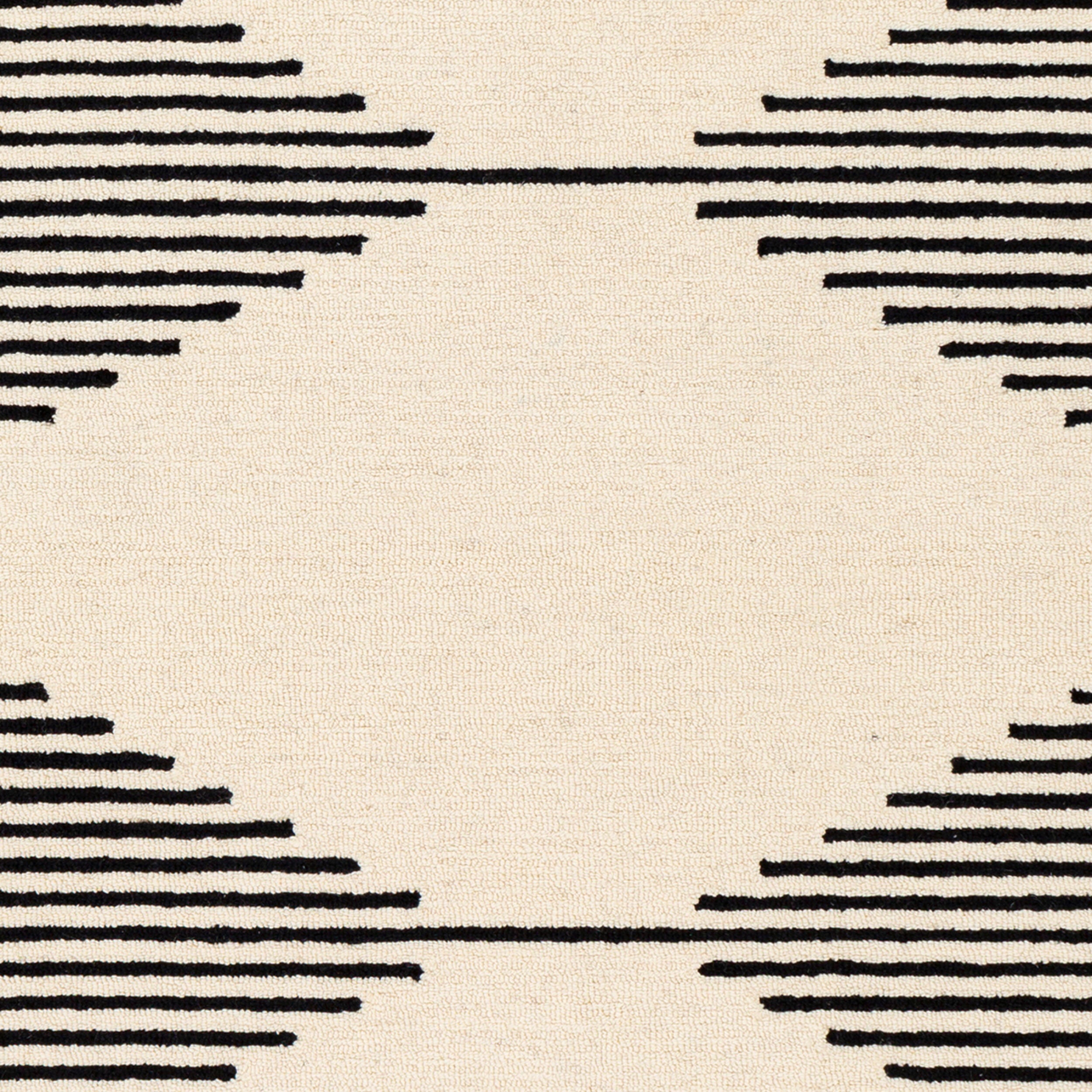 Hand-Tufted Granada Geometric Diamond Black and Beige Wool Rug