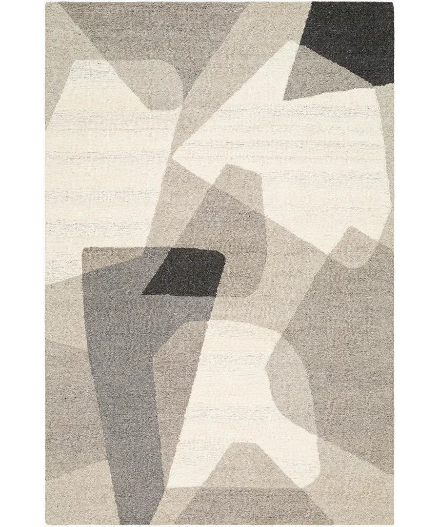 Hand Tufted Abstract Granada Beige Wool Rug