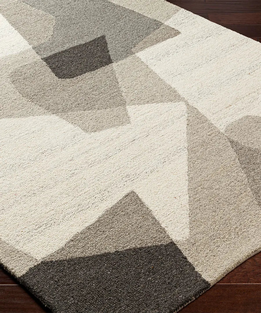 Hand Tufted Abstract Granada Beige Wool Rug