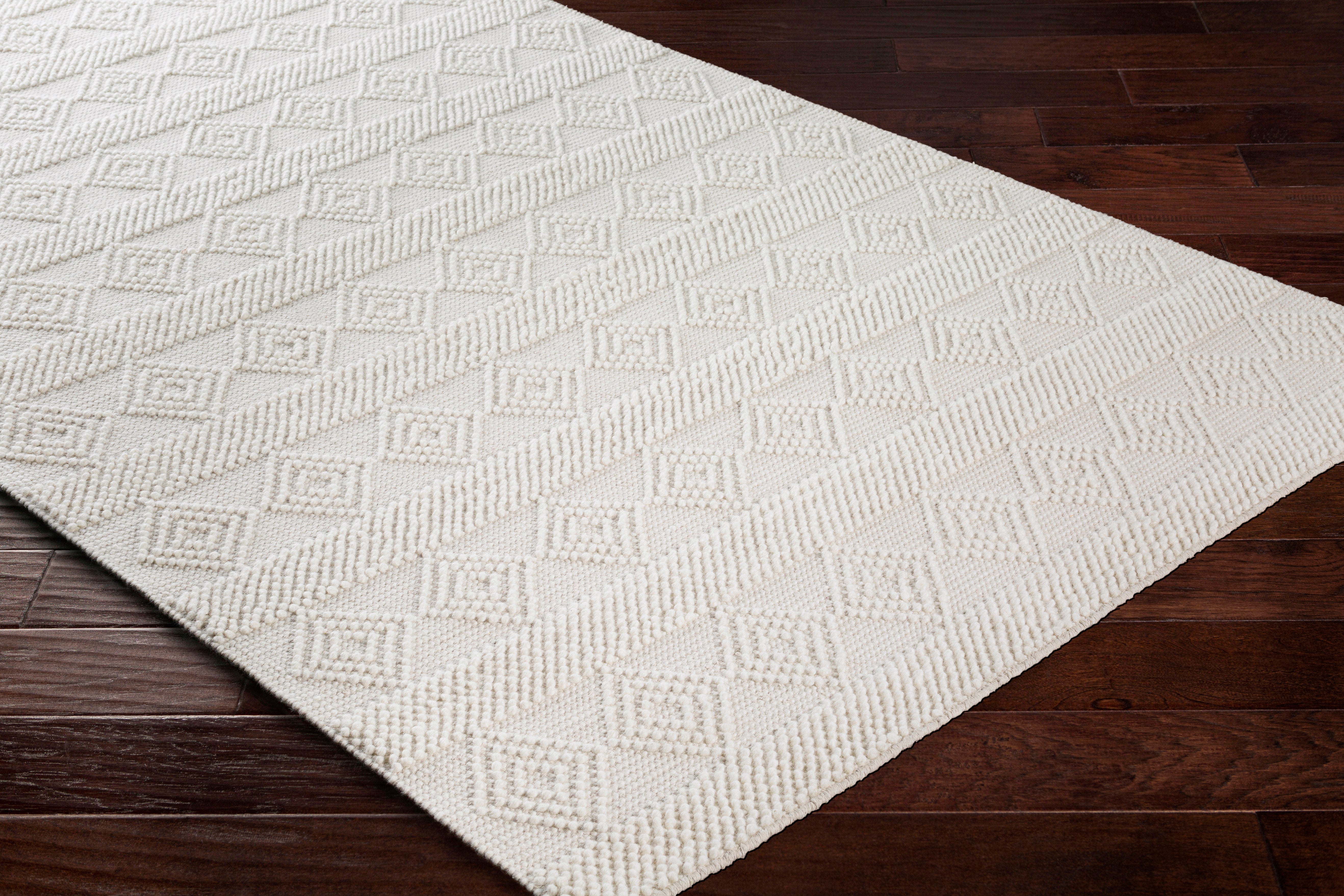 Hand Woven Hygge White Wool Rug