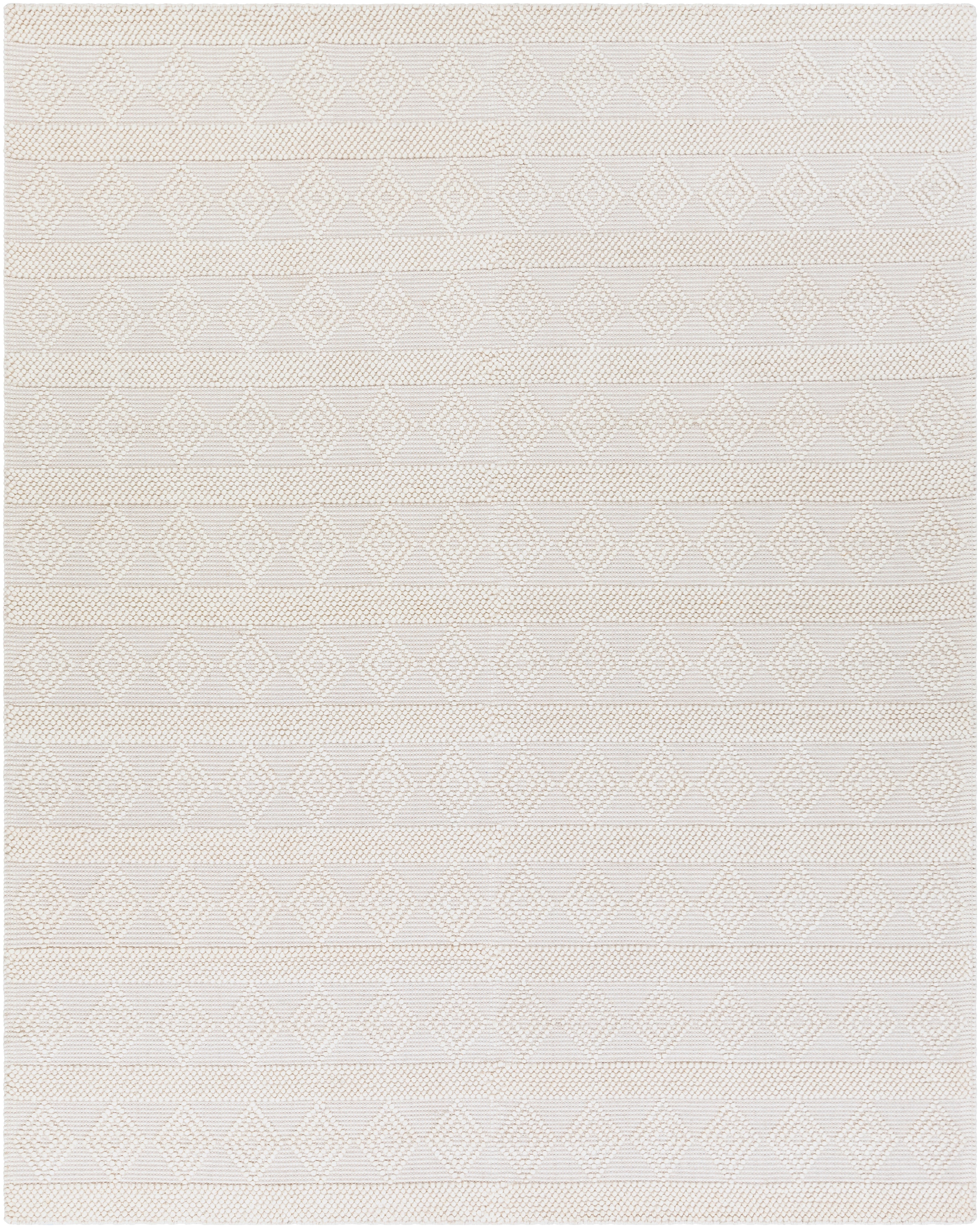Hand Woven Hygge White Wool Rug