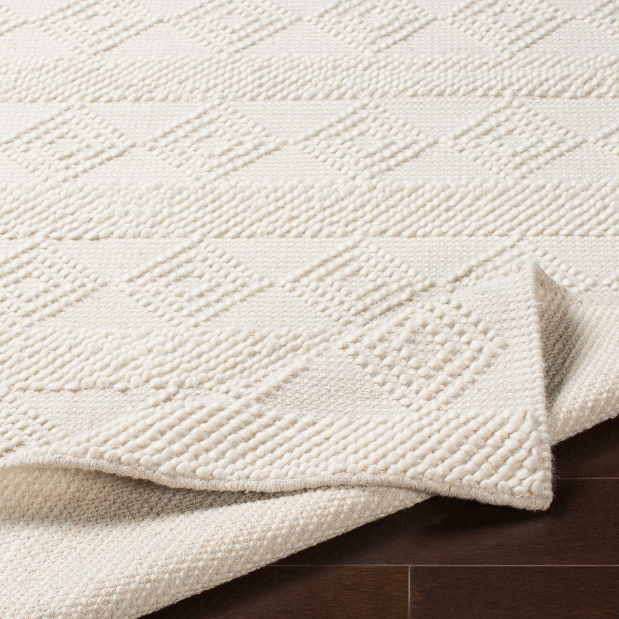 Hand Woven Hygge White Wool Rug