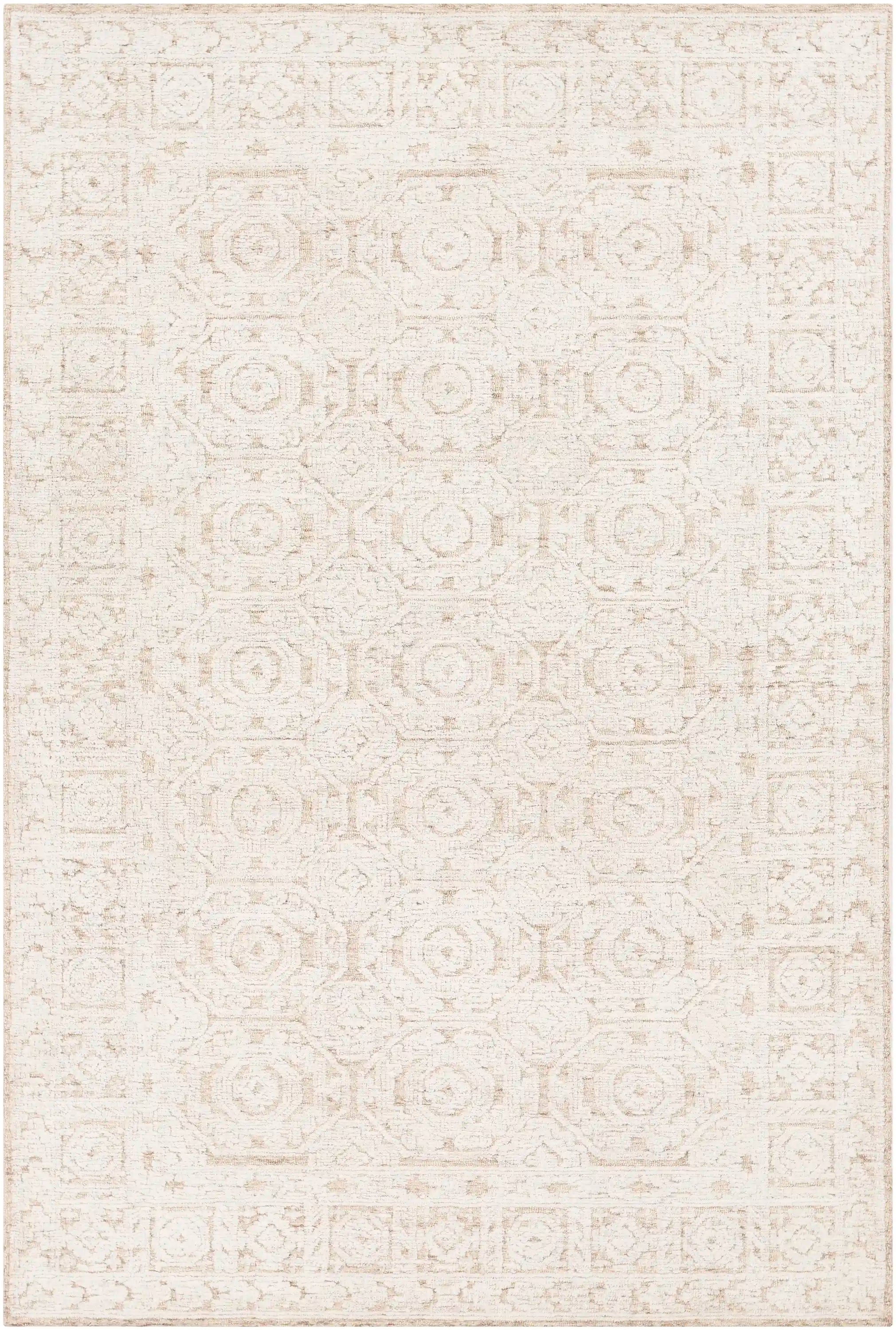 Hand Loomed Louvre Beige Wool Rug