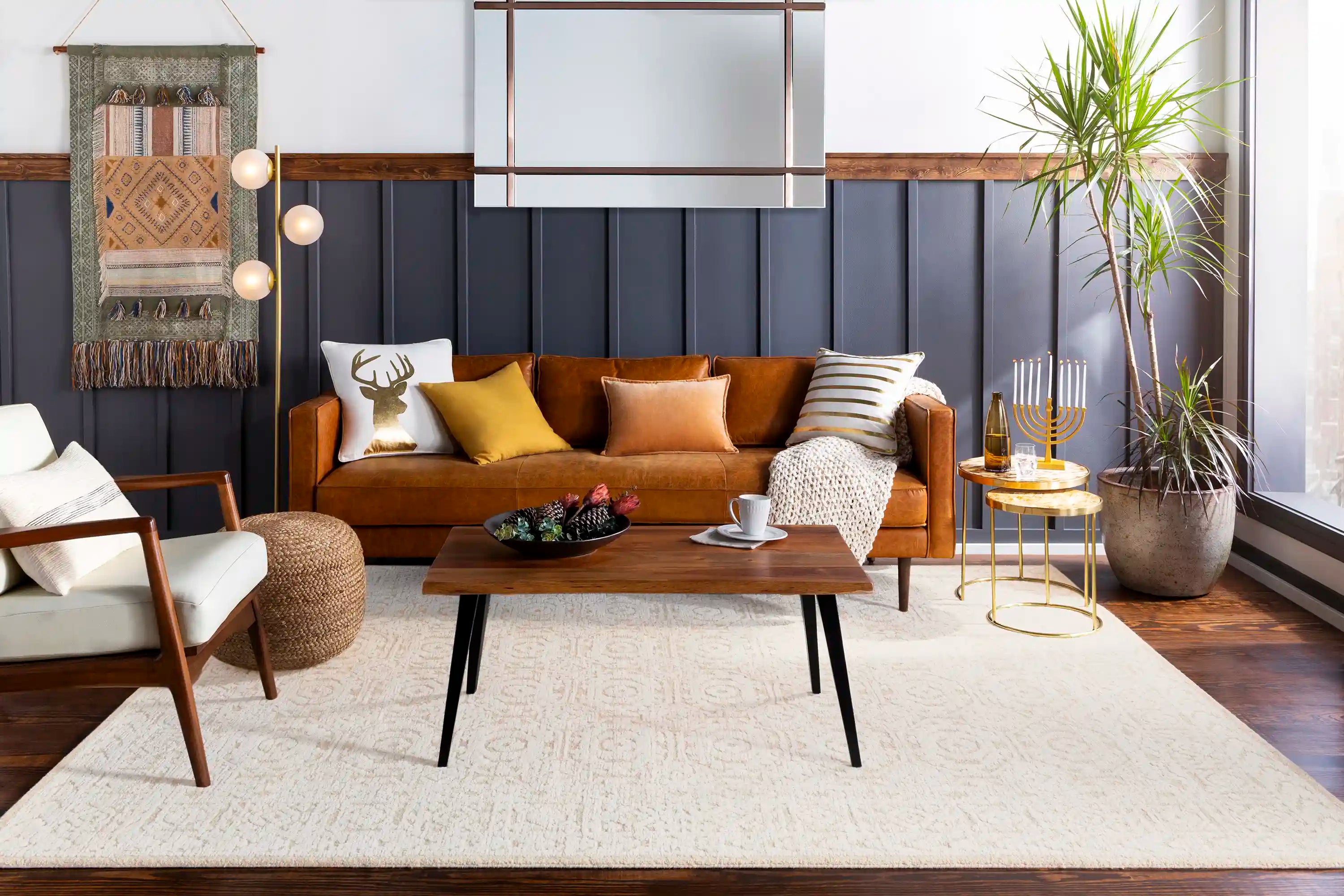 Hand Loomed Louvre Beige Wool Rug