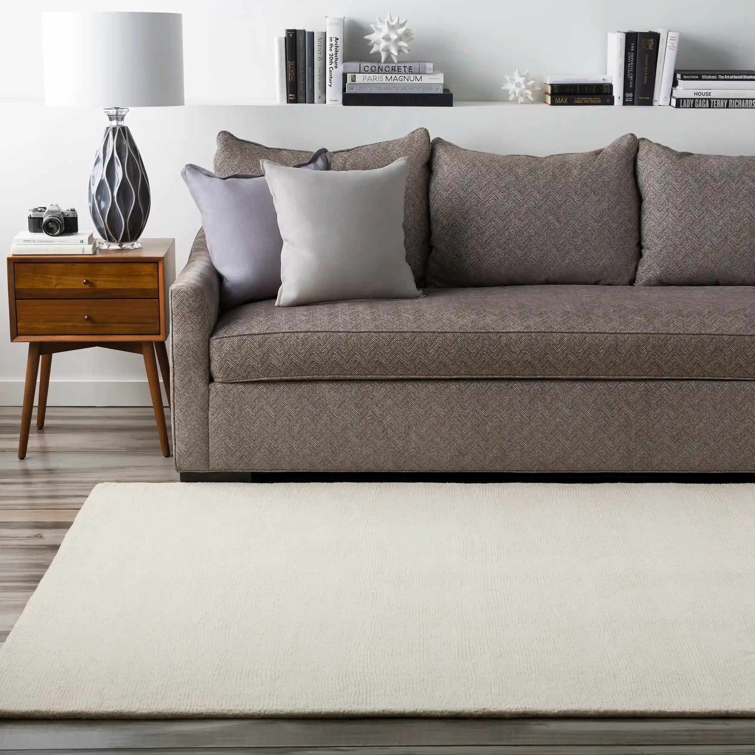 Hand Loomed Mystique Beige Wool Rug