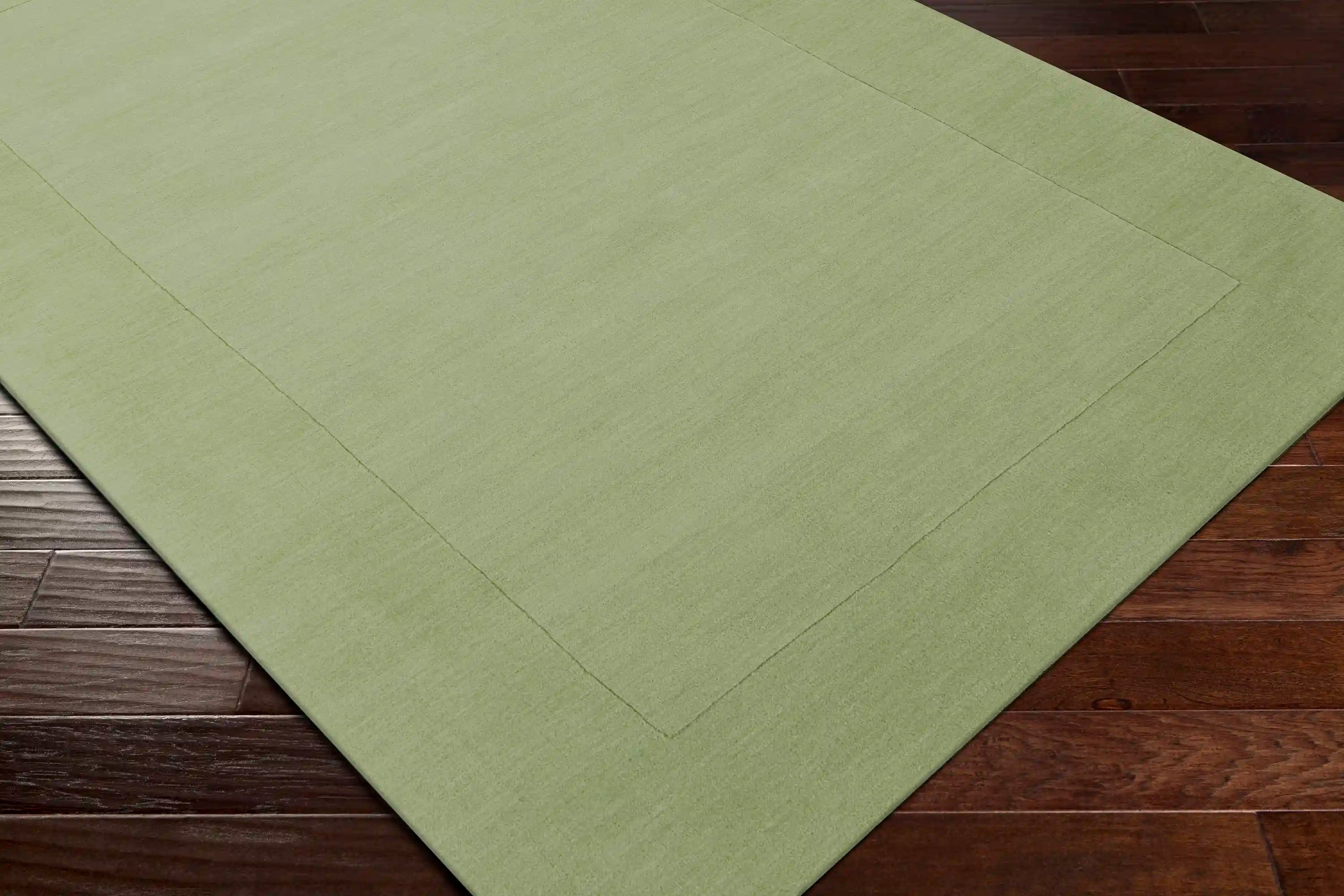 Hand Loomed Mystique Light Green Wool Rug