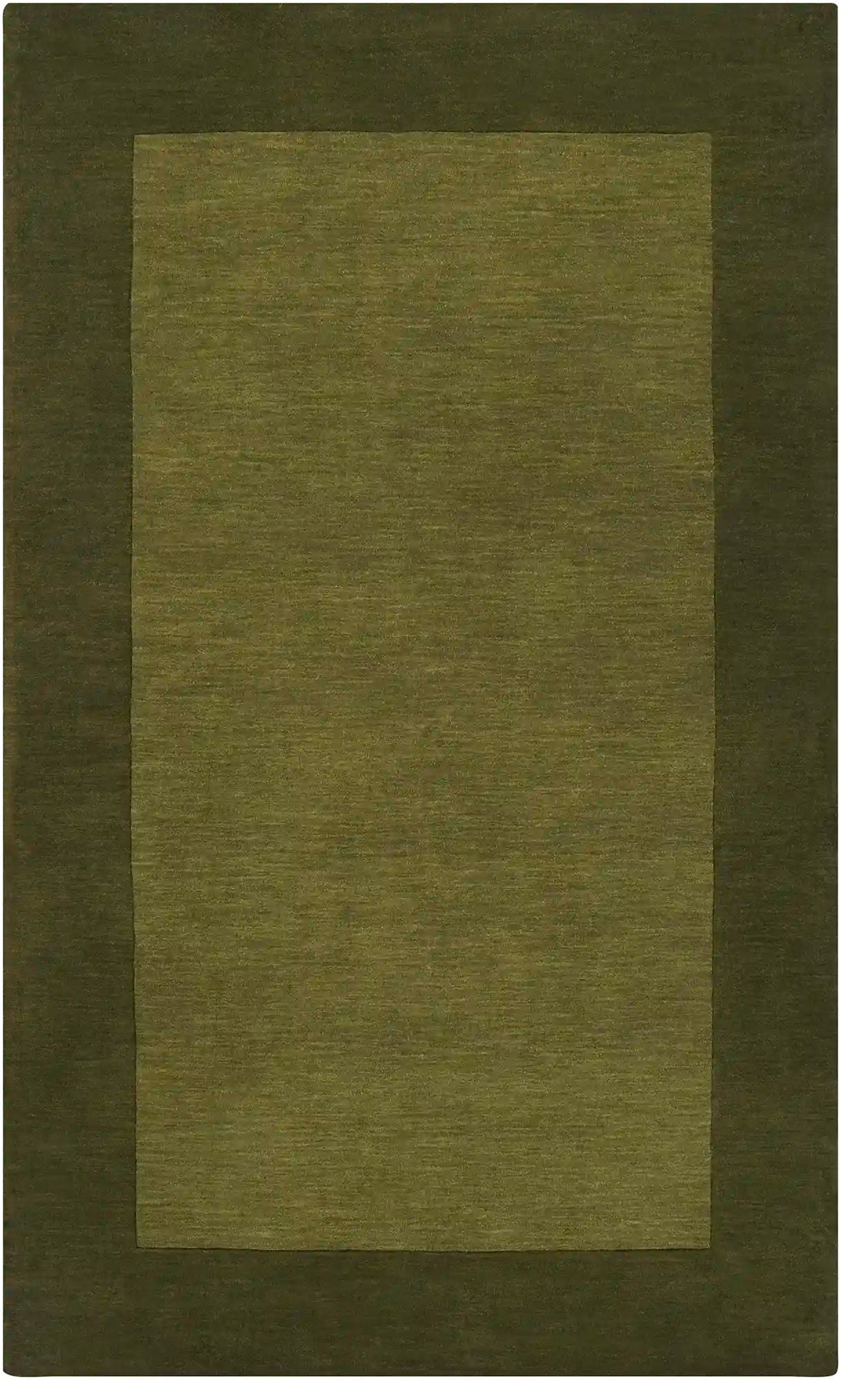 Hand Loomed Mystique Dark Green Wool Rug