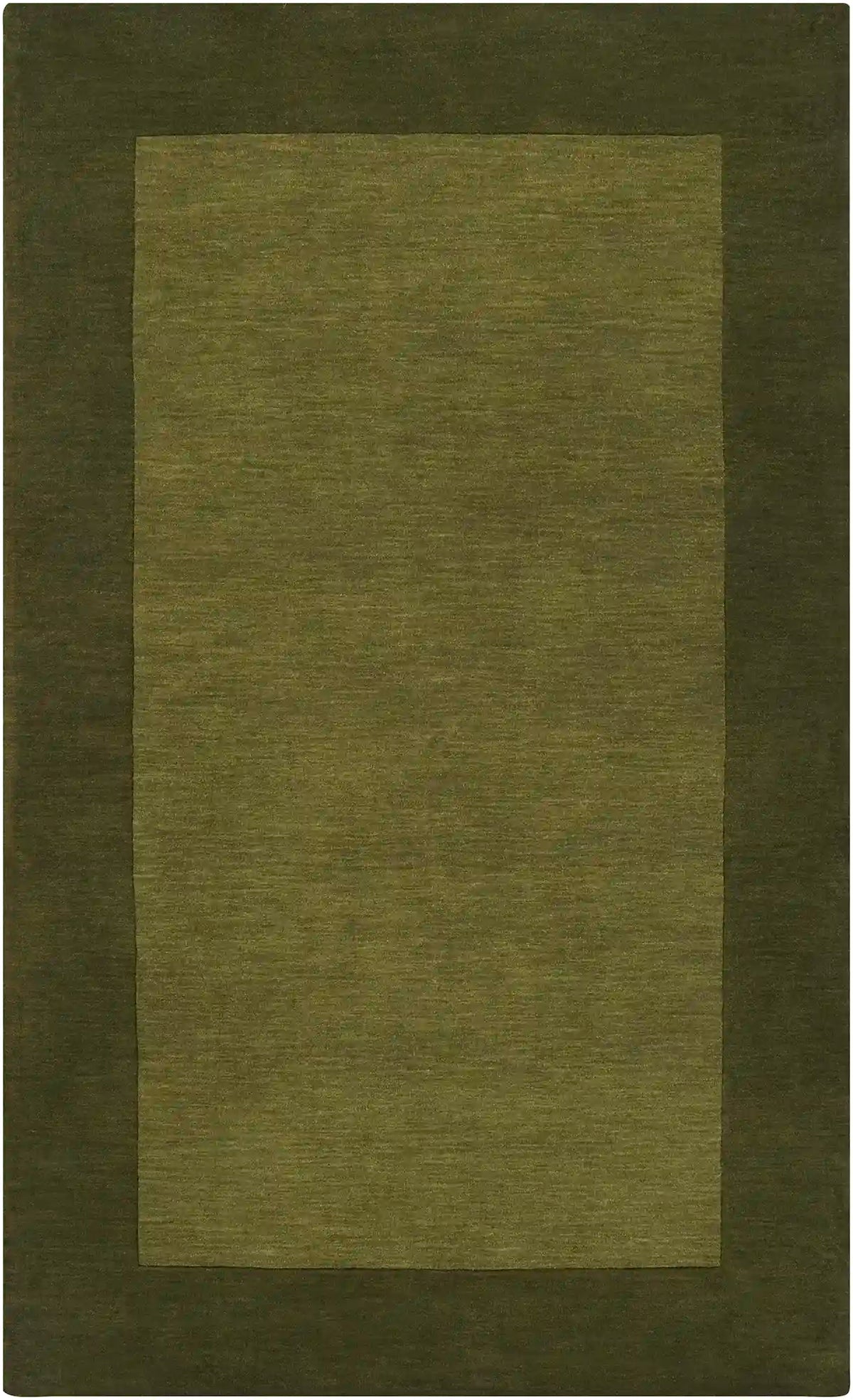 Hand-Loomed Mystique Dark Green Wool Rug - Shop Now!