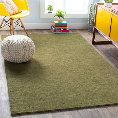 Hand Loomed Mystique Green Wool Rug