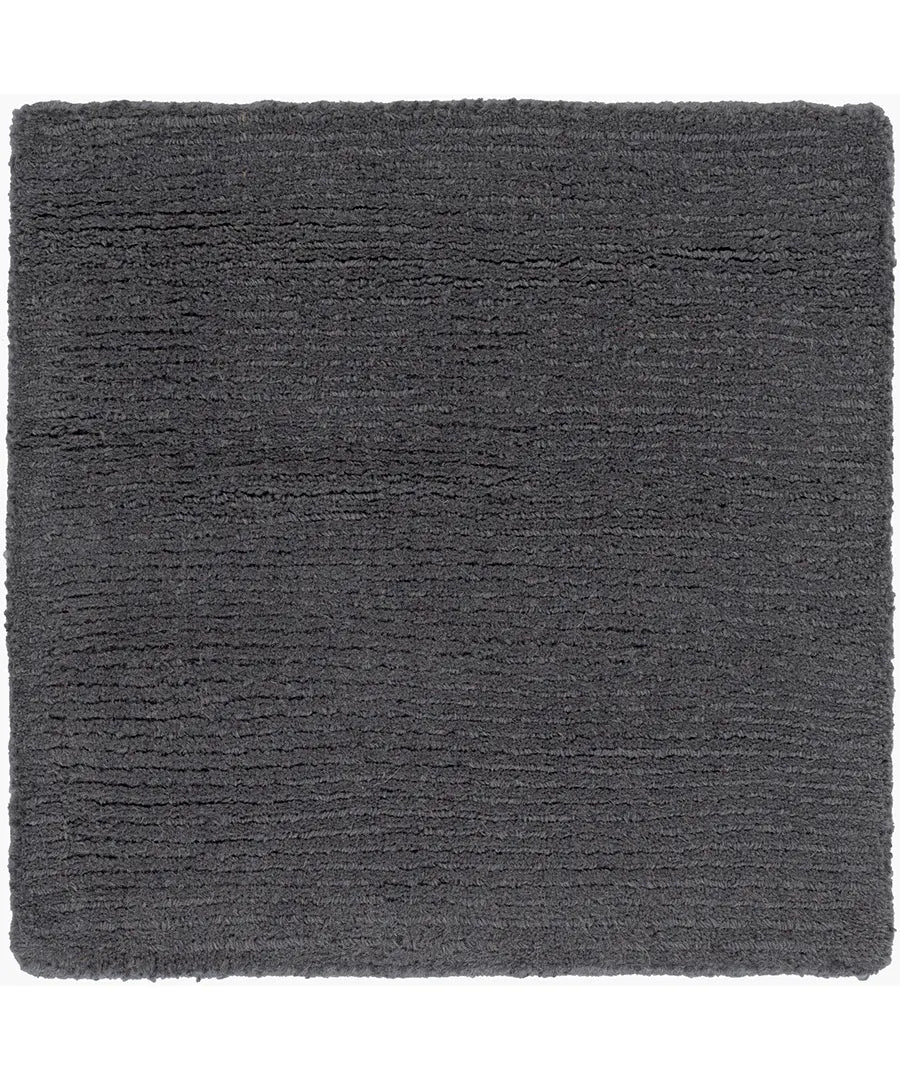 Hand Loomed Solid Mystique Charcoal Wool Rug