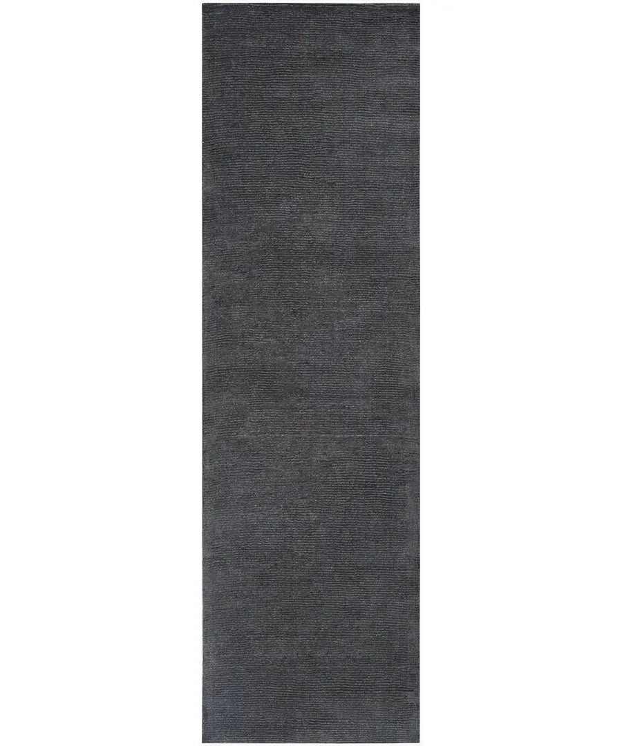 Hand Loomed Solid Mystique Charcoal Wool Rug