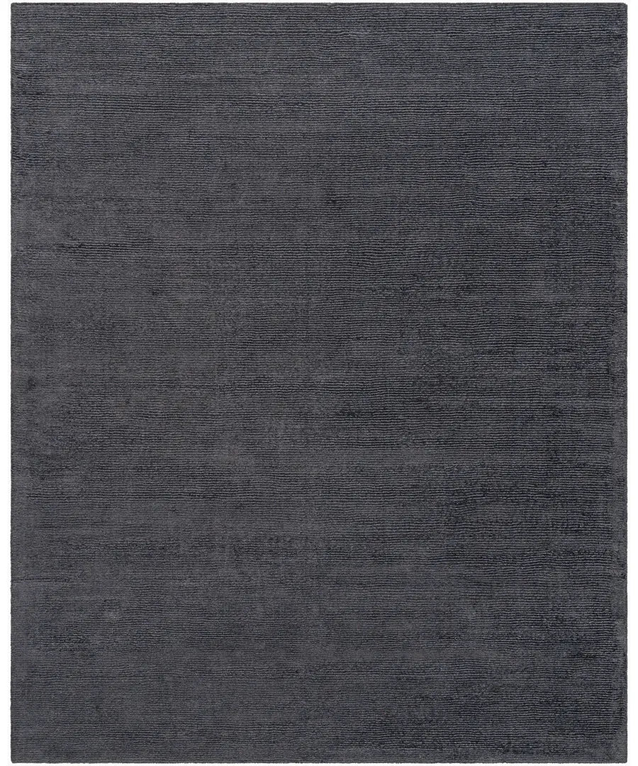 Hand Loomed Solid Mystique Charcoal Wool Rug