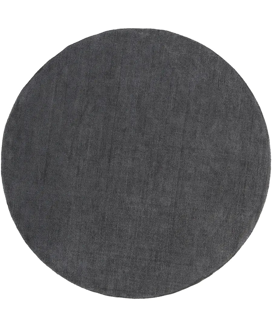 Hand Loomed Solid Mystique Charcoal Wool Rug