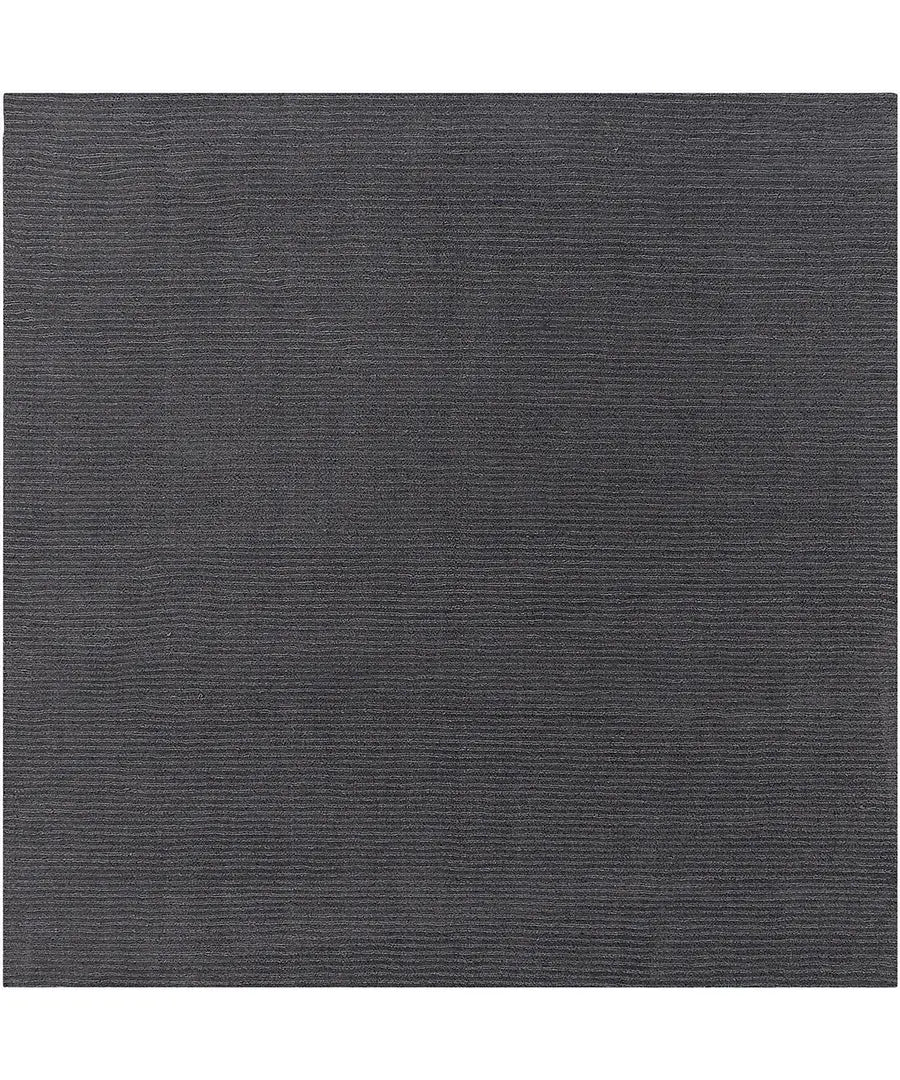 Hand Loomed Solid Mystique Charcoal Wool Rug