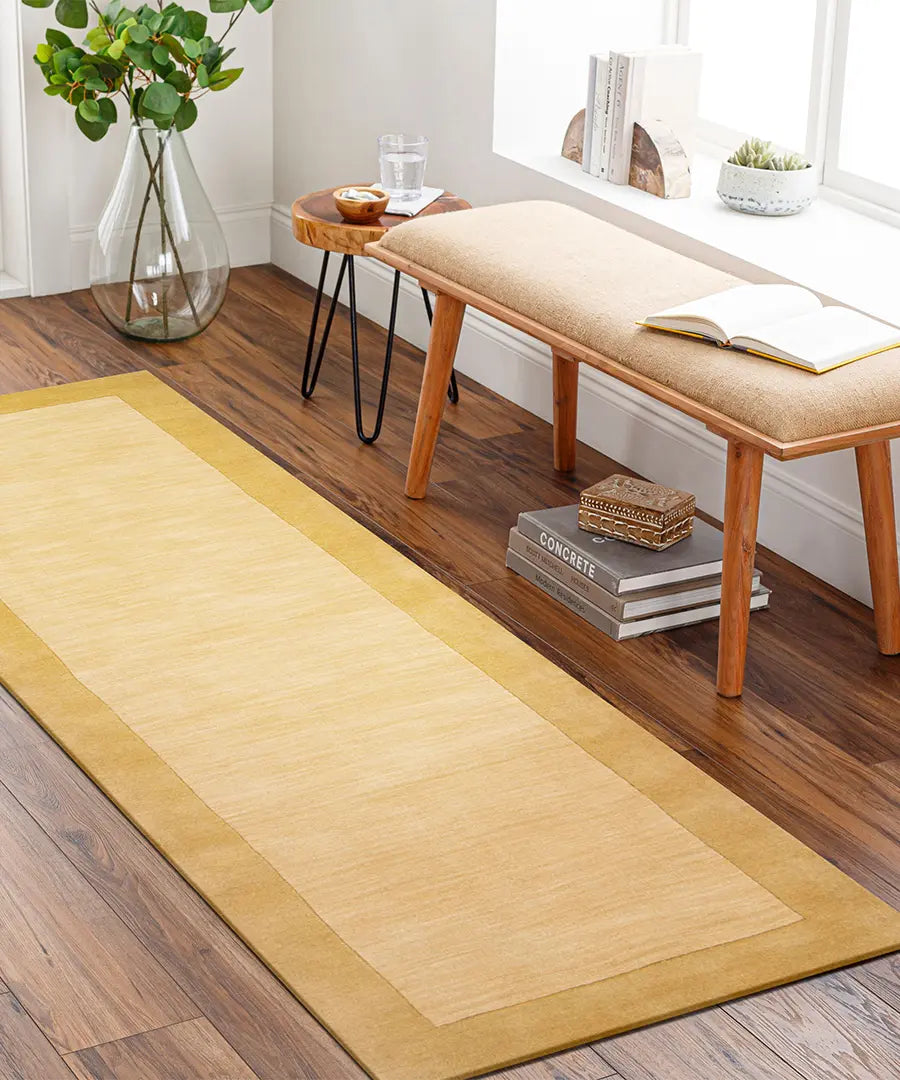Hand Loomed Solid Mystique Camel Wool Rug