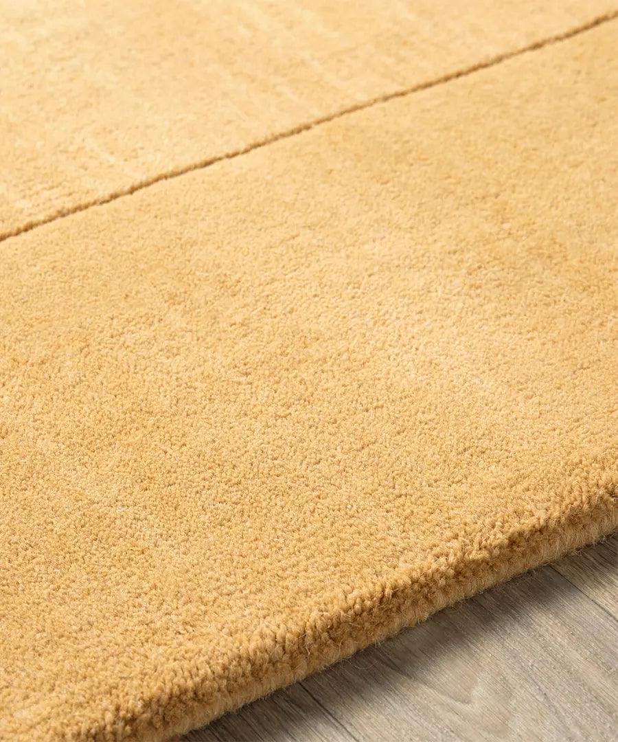 Rust Camel Rug Hand Loomed Solid Mystique Camel Wool Rug for Elegant Spaces