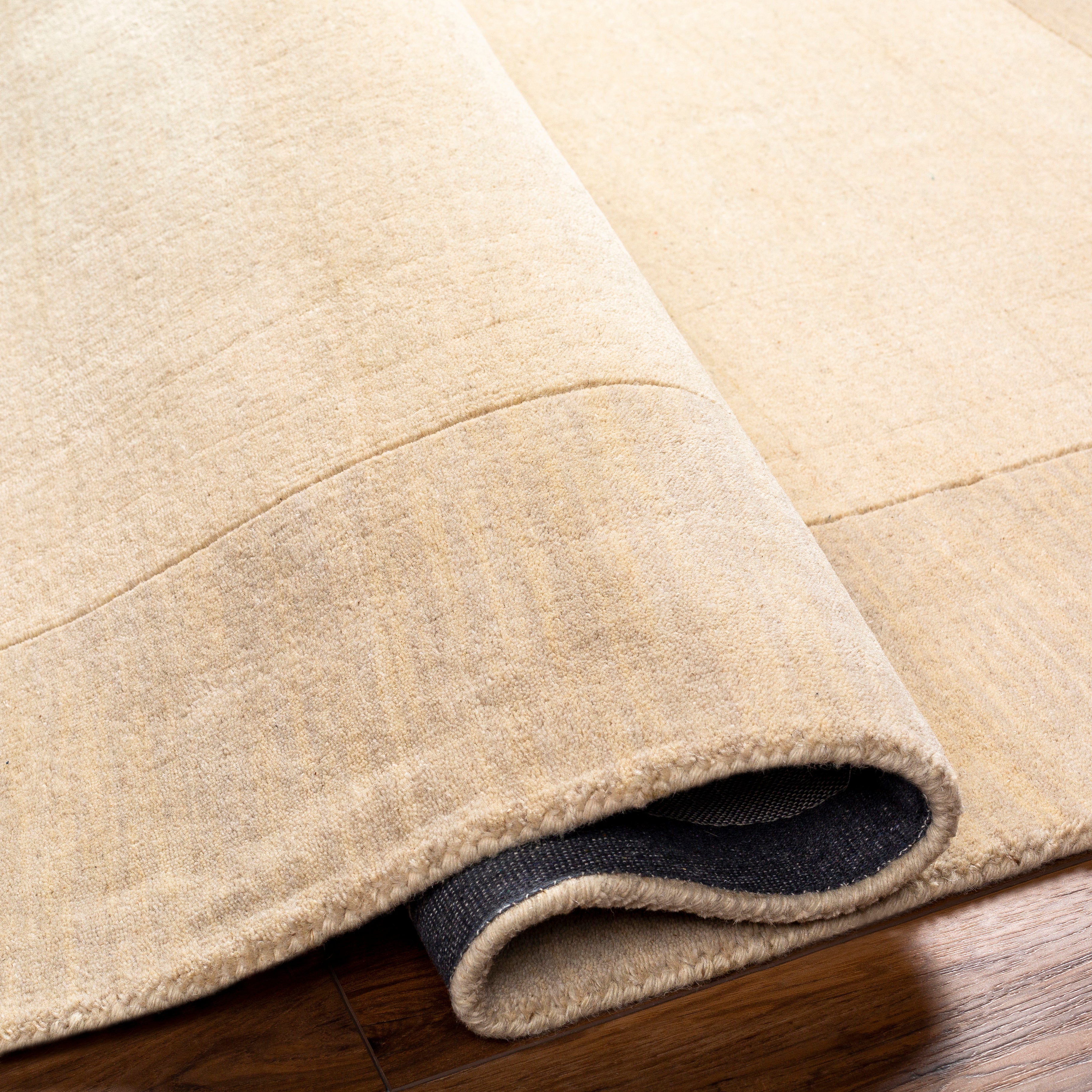 Hand Loomed Mystique Cream Wool Solid Rug