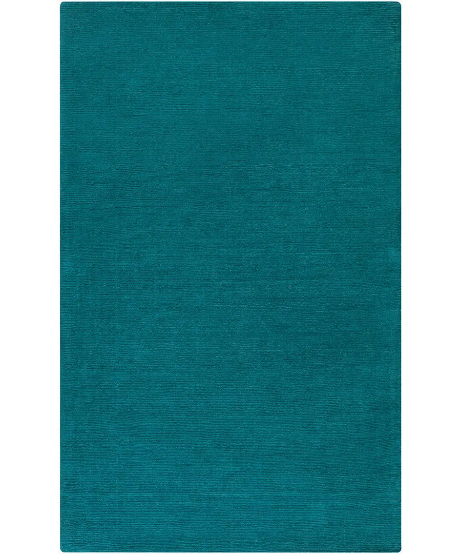 Hand Loomed Solid Mystique Teal Wool Rug