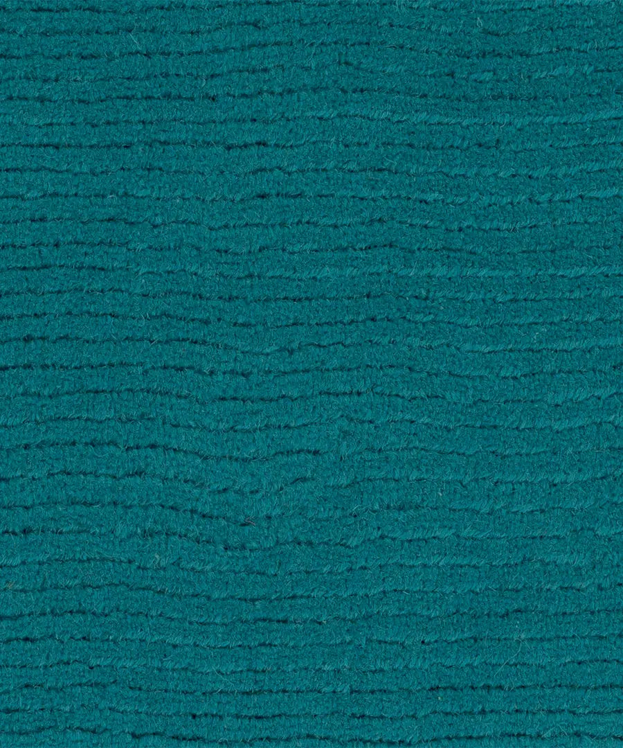 Hand Loomed Solid Mystique Teal Wool Rug