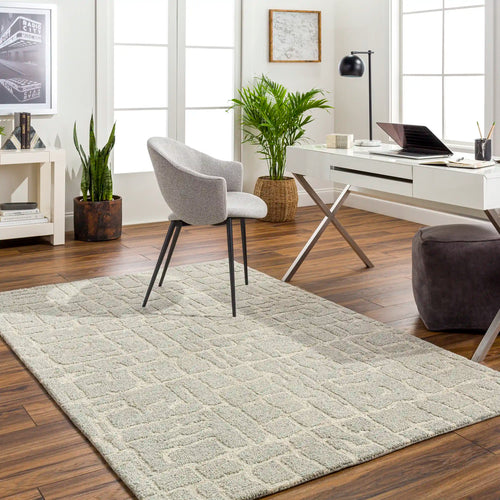 Hand Tufted Madelyn Gray and Beige Wool Rug