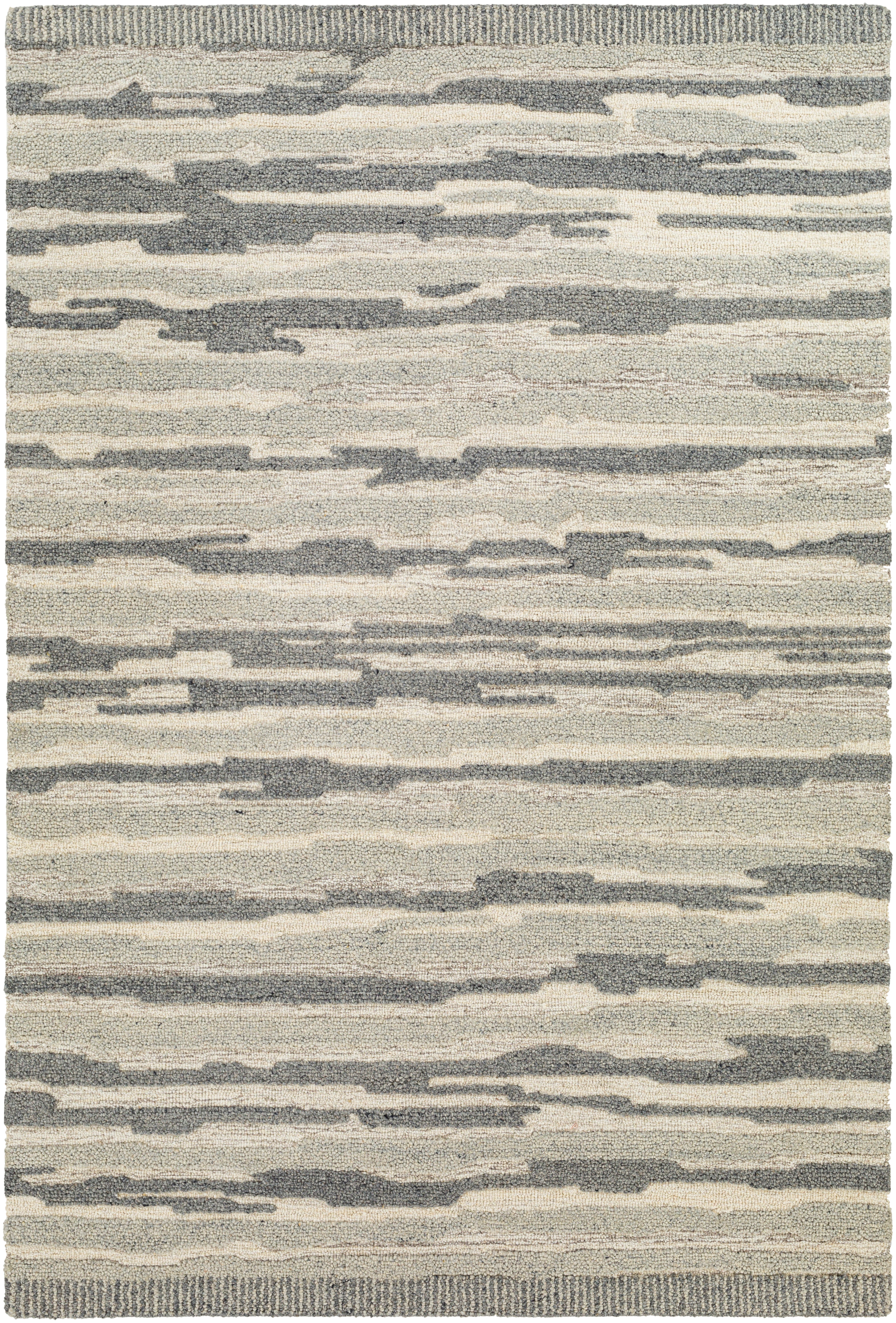 Hand Tufted Madelyn Beige and Charcoal Wool Rug