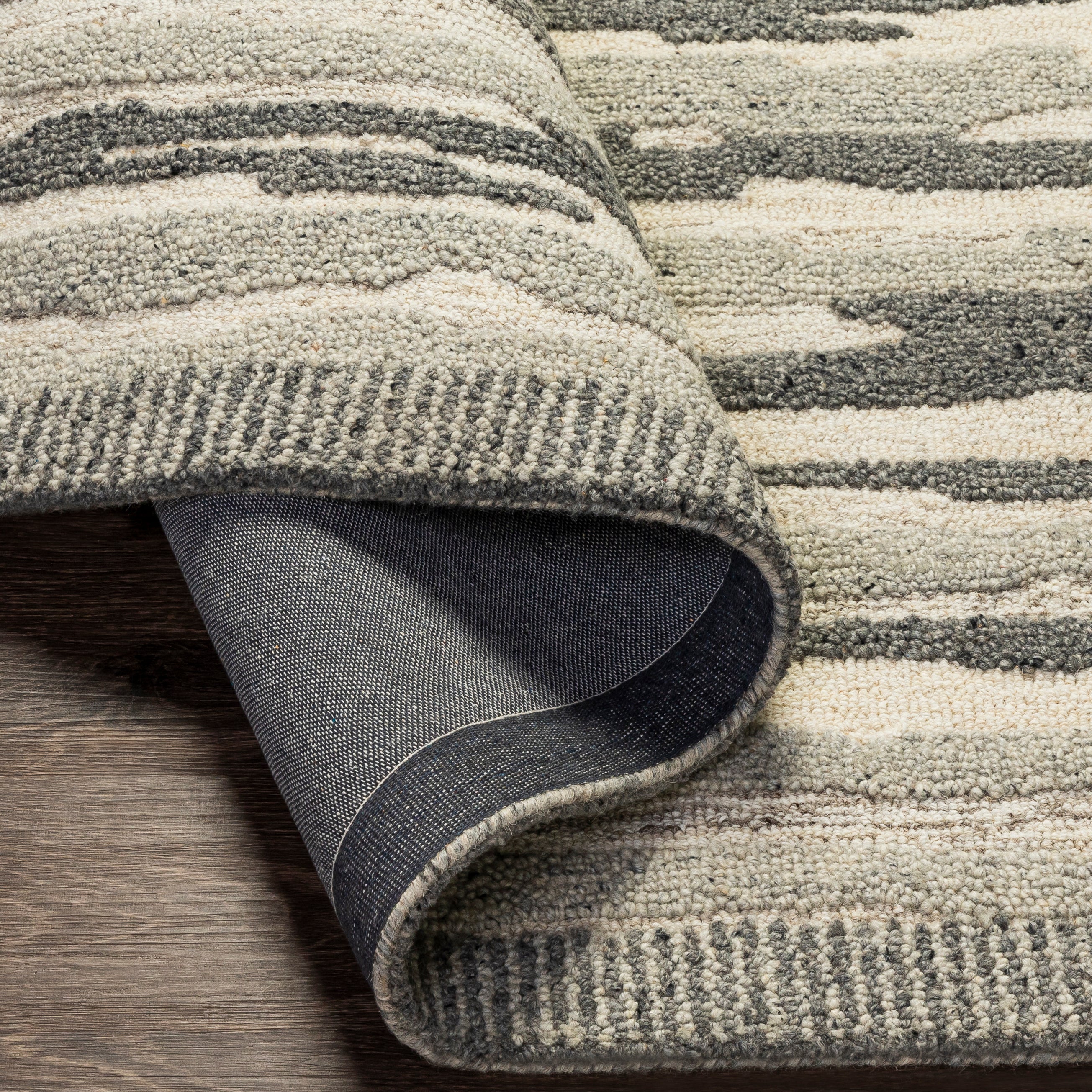 Hand Tufted Madelyn Beige and Charcoal Wool Rug