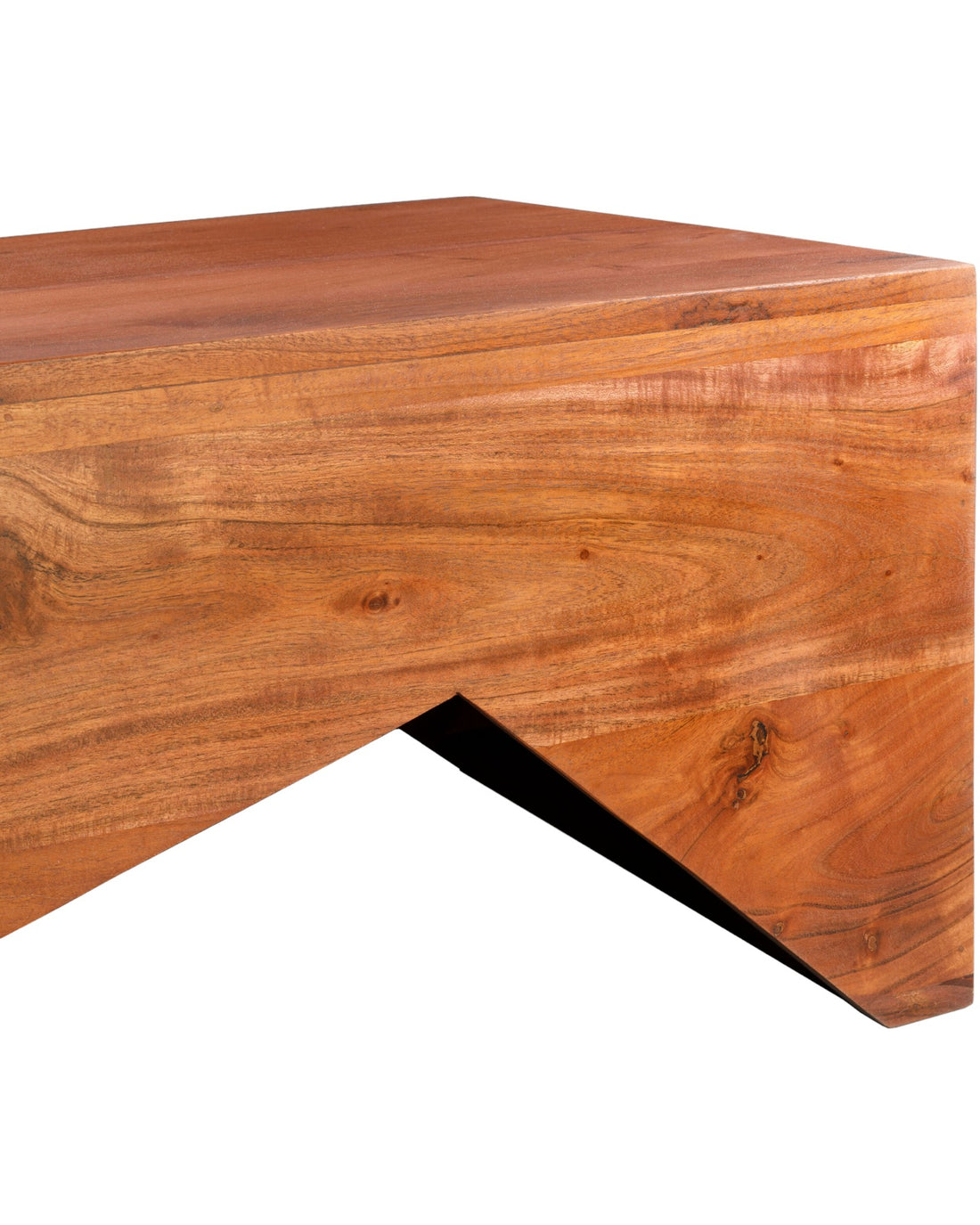 Dark Brown Rustic Small Acacia Wood Coffee Table