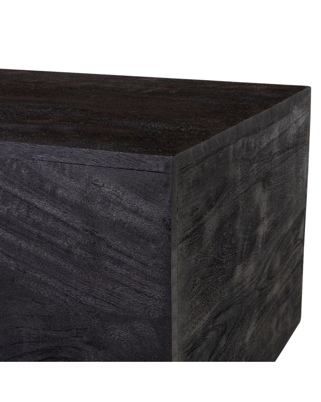 Black Rustic Small Acacia Wood Coffee Table