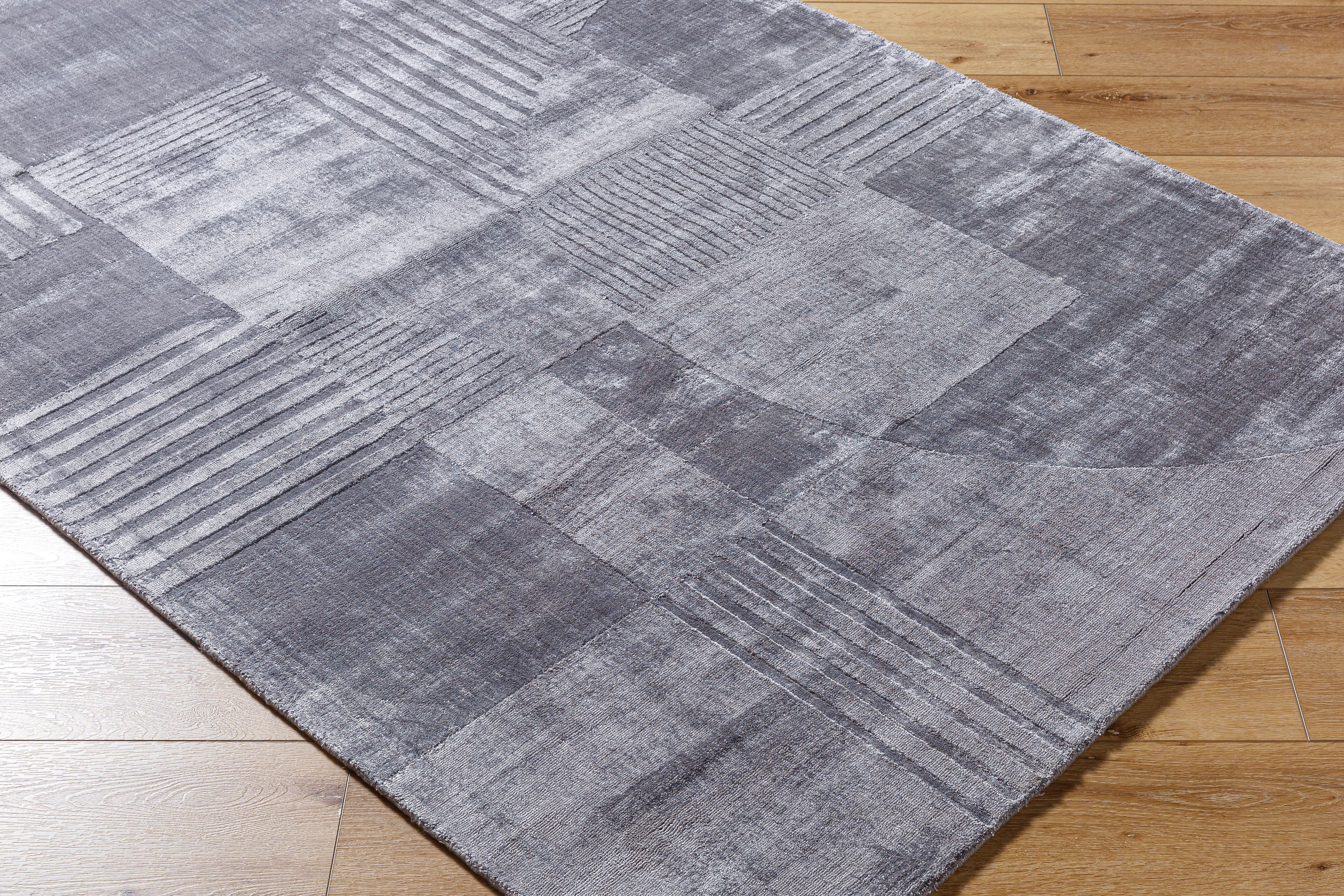 Hand Loomed Pier Gray Viscose Rug