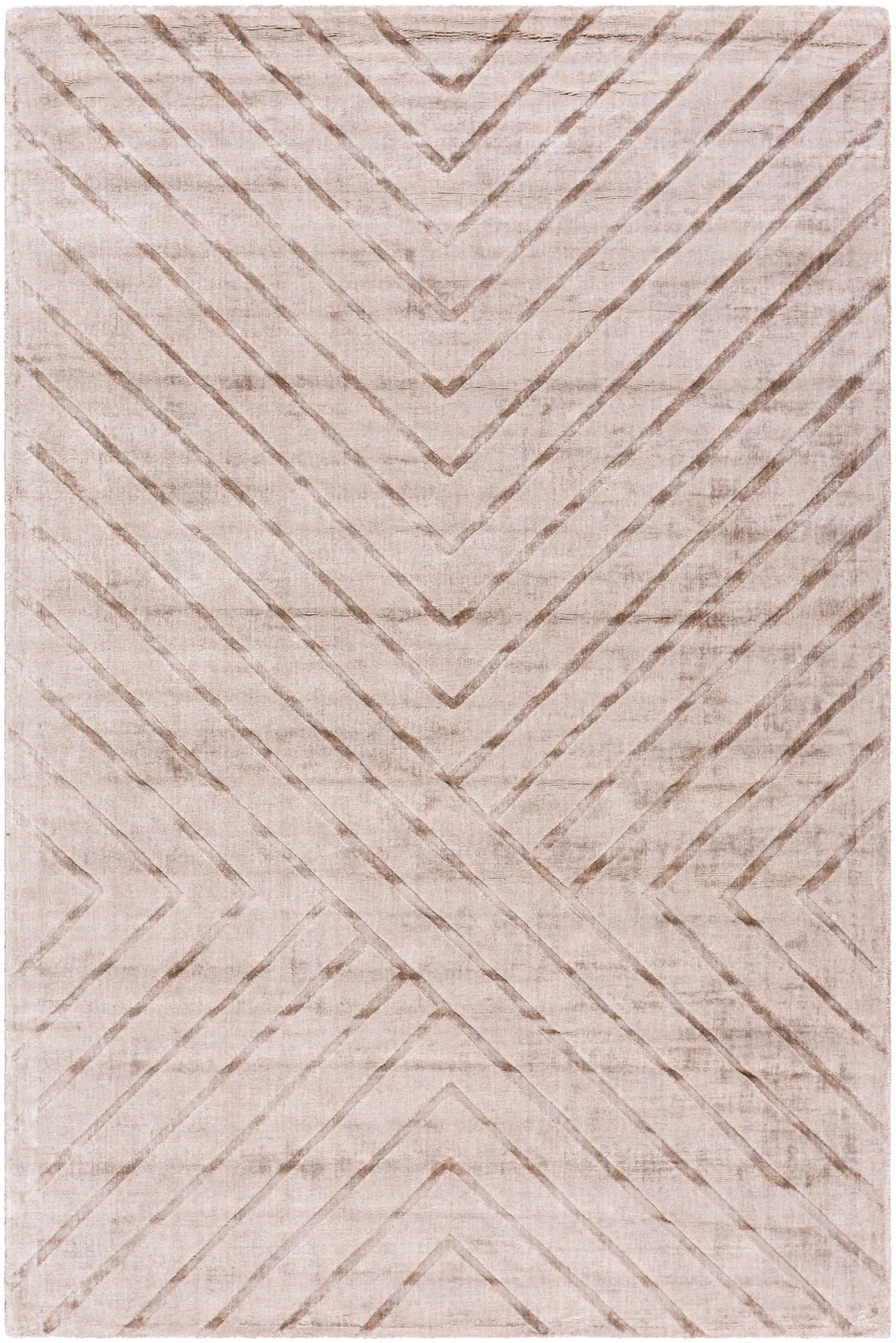 Hand Loomed Pier Brown Viscose Rug