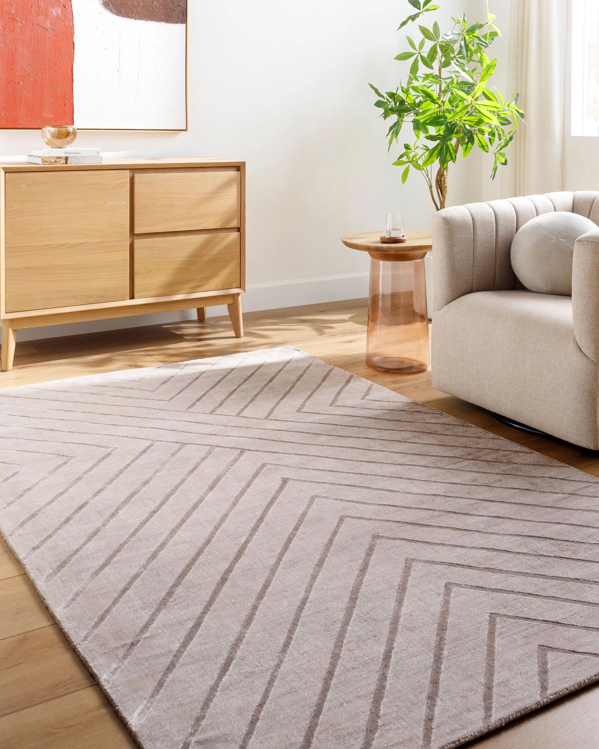 Hand Loomed Pier Brown Viscose Rug