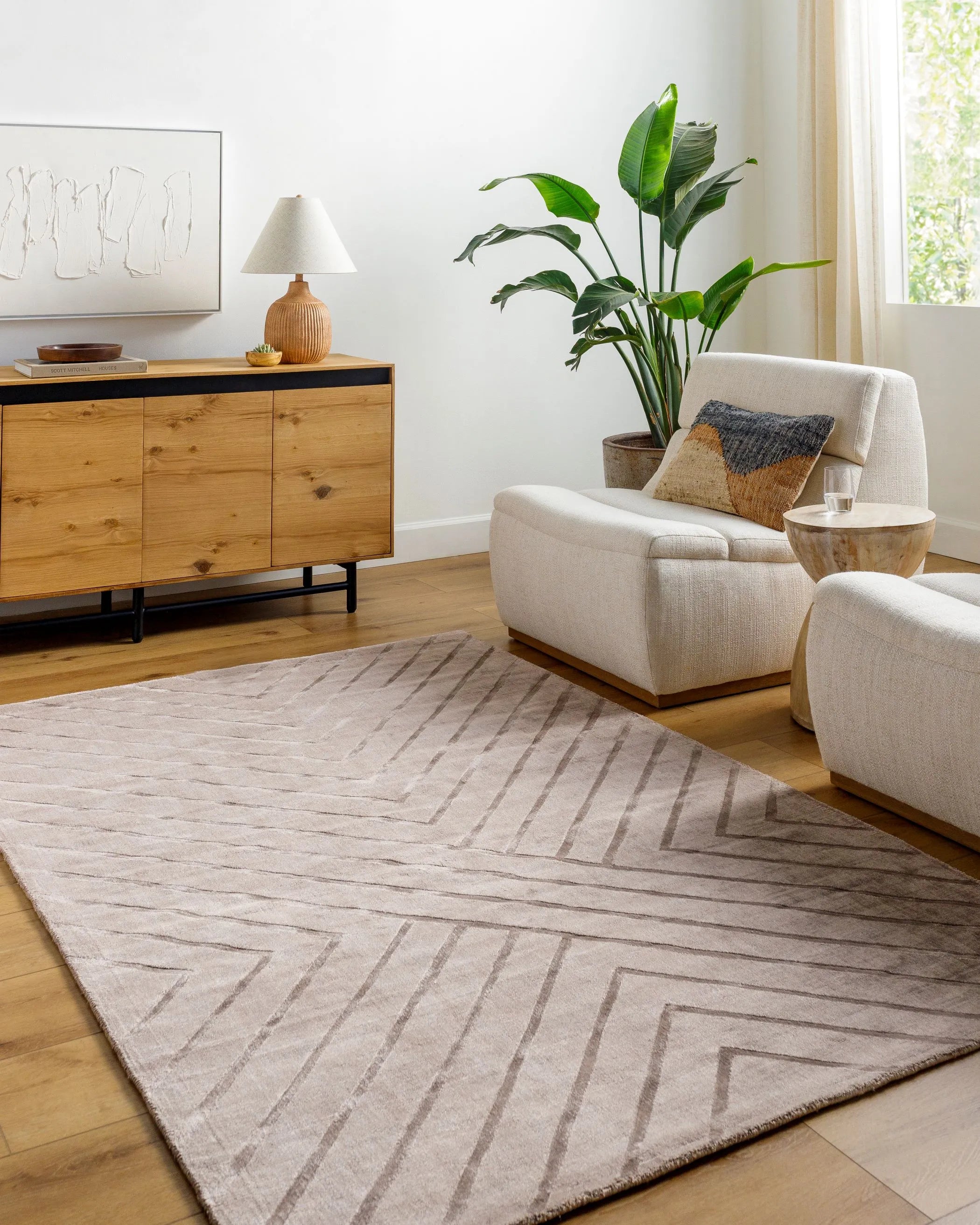 Hand Loomed Pier Brown Viscose Rug