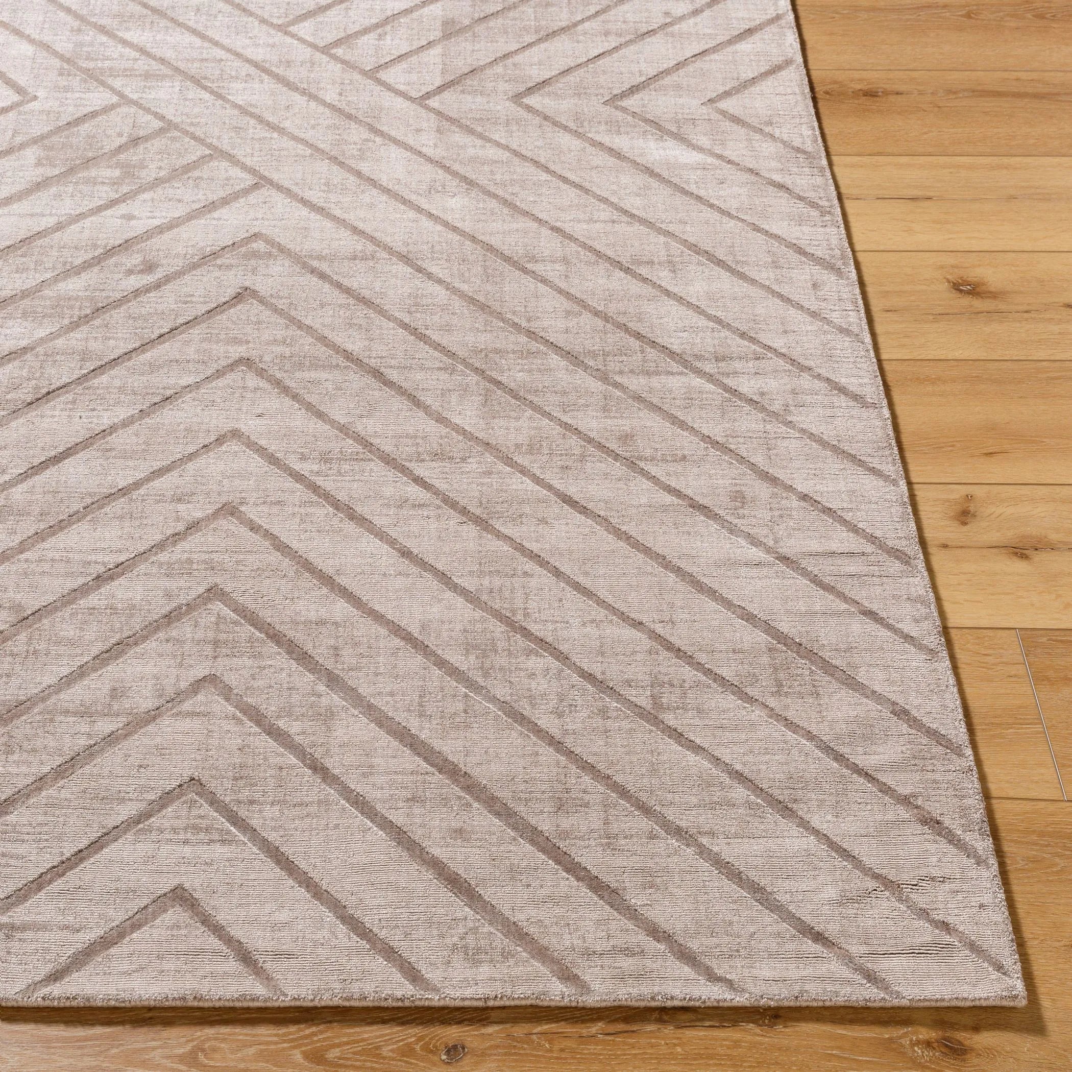 Hand Loomed Pier Brown Viscose Rug