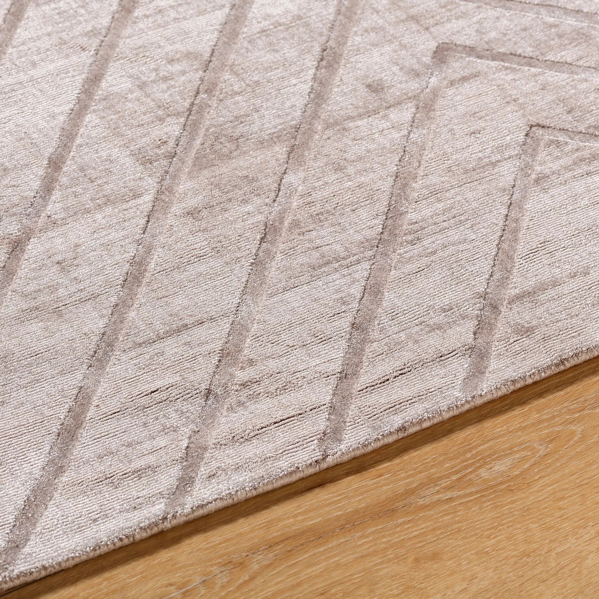 Hand Loomed Pier Brown Viscose Rug