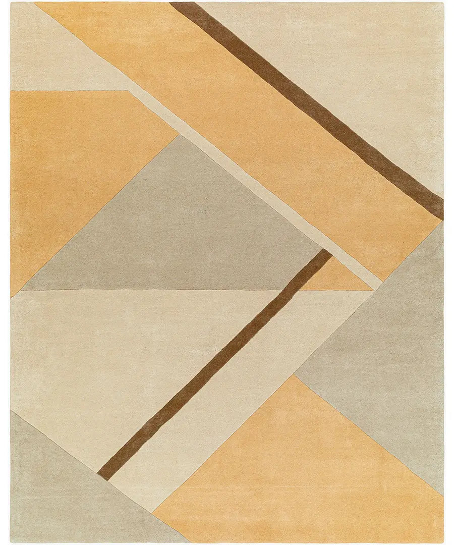 Hand Tufted Abstract Queens Camel Wool Rug