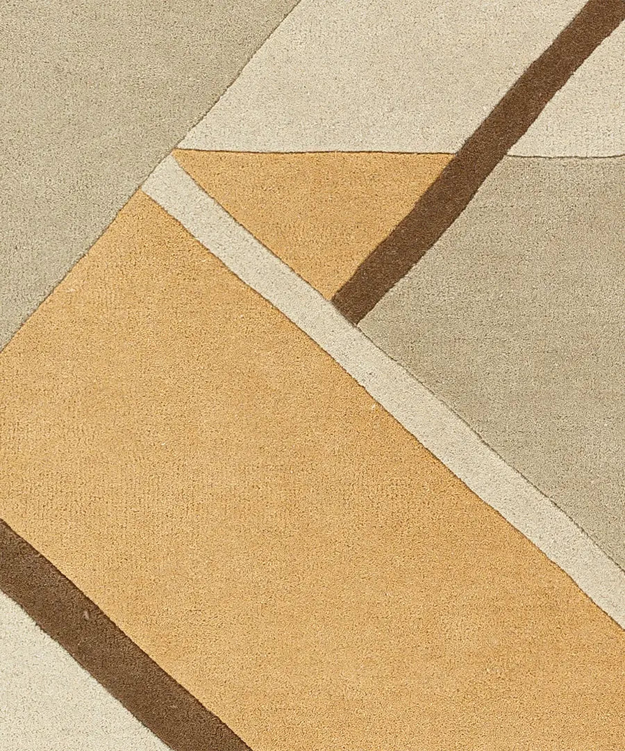 Hand Tufted Abstract Queens Camel Wool Rug