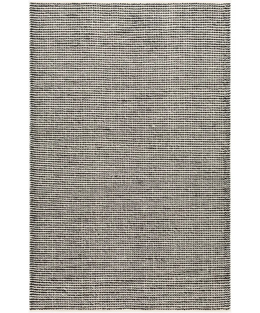 Hand Woven Solid, Geometric & Stripes Rebecca Black Recycled Pet Yarn Rug