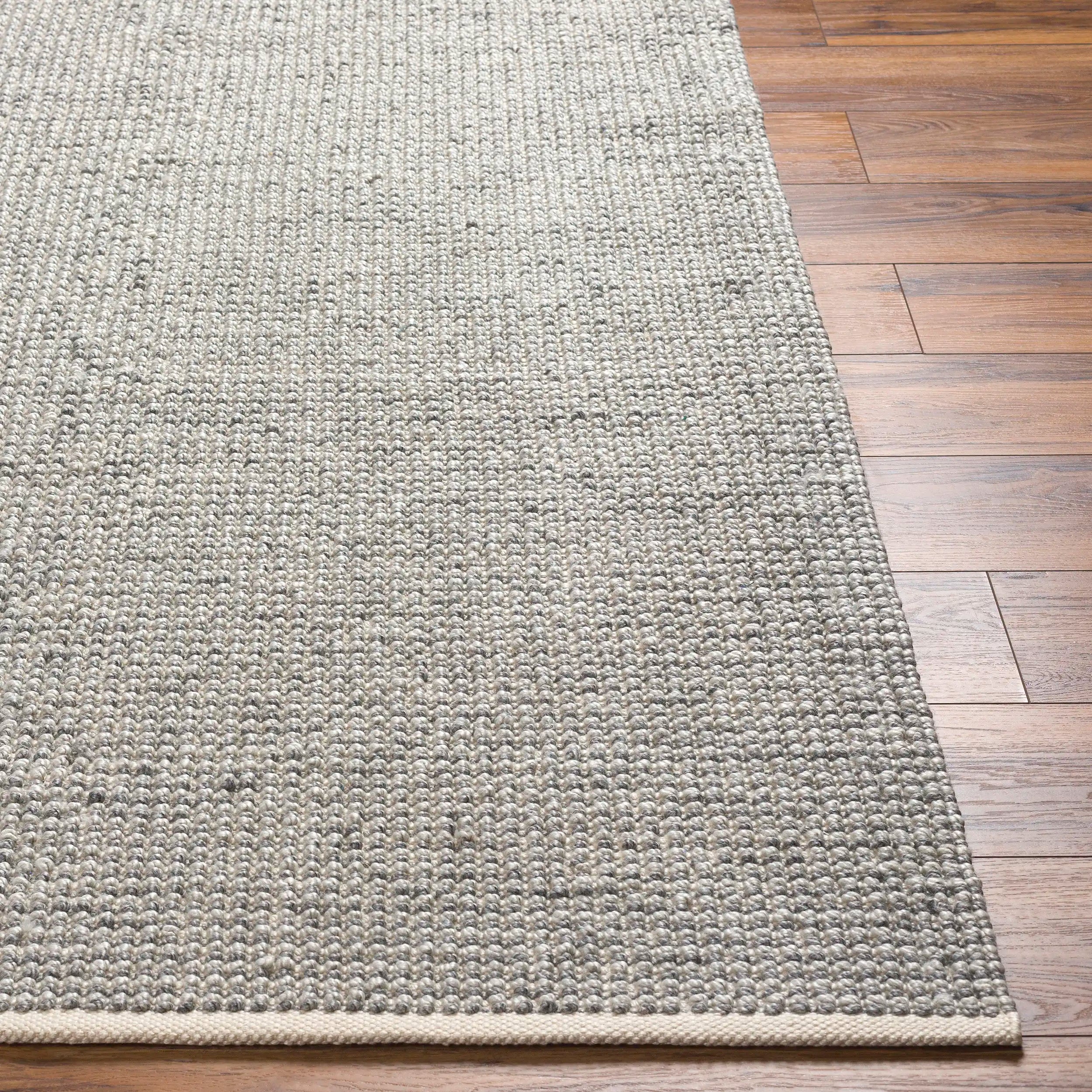 Hand Woven Rebecca Black and White Striped Recycled Pet Yarn Rug