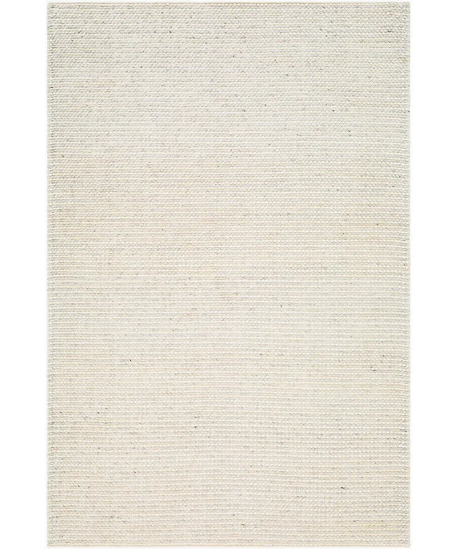 Hand Woven Solid Reika Beige Recycled Pet Yarn Rug