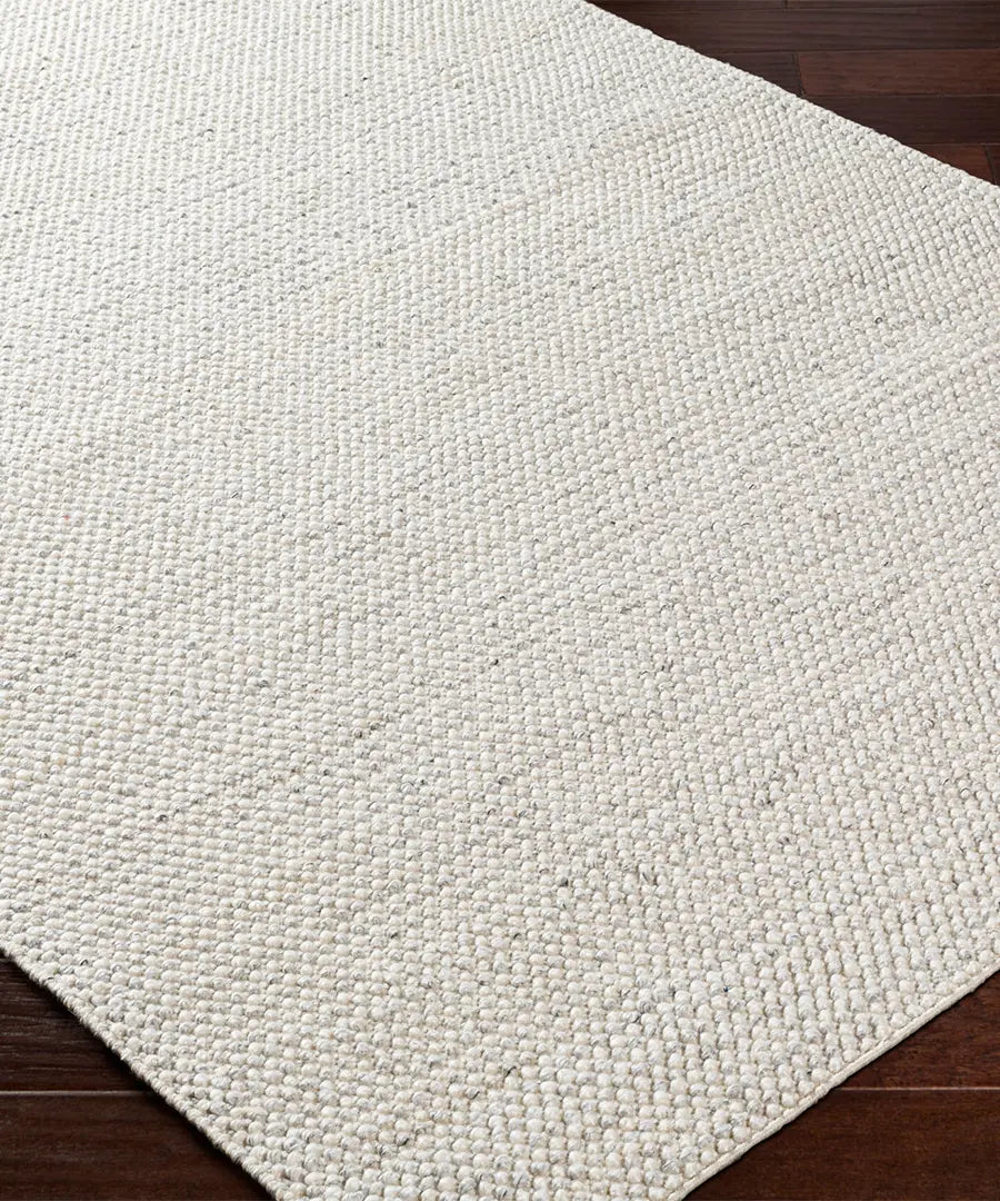 Hand Woven Solid Reika Beige Recycled Pet Yarn Rug