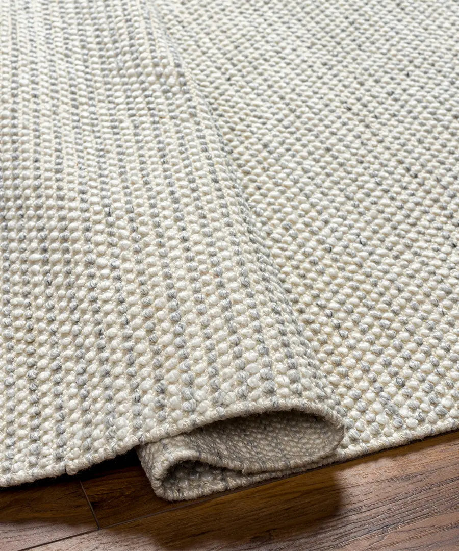 Hand Woven Solid Reika Beige Recycled Pet Yarn Rug