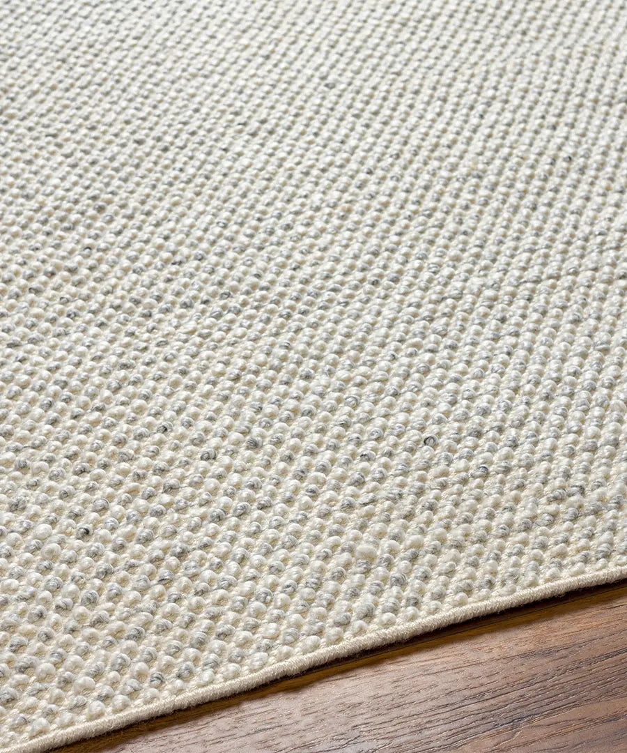 Hand Woven Solid Reika Beige Recycled Pet Yarn Rug