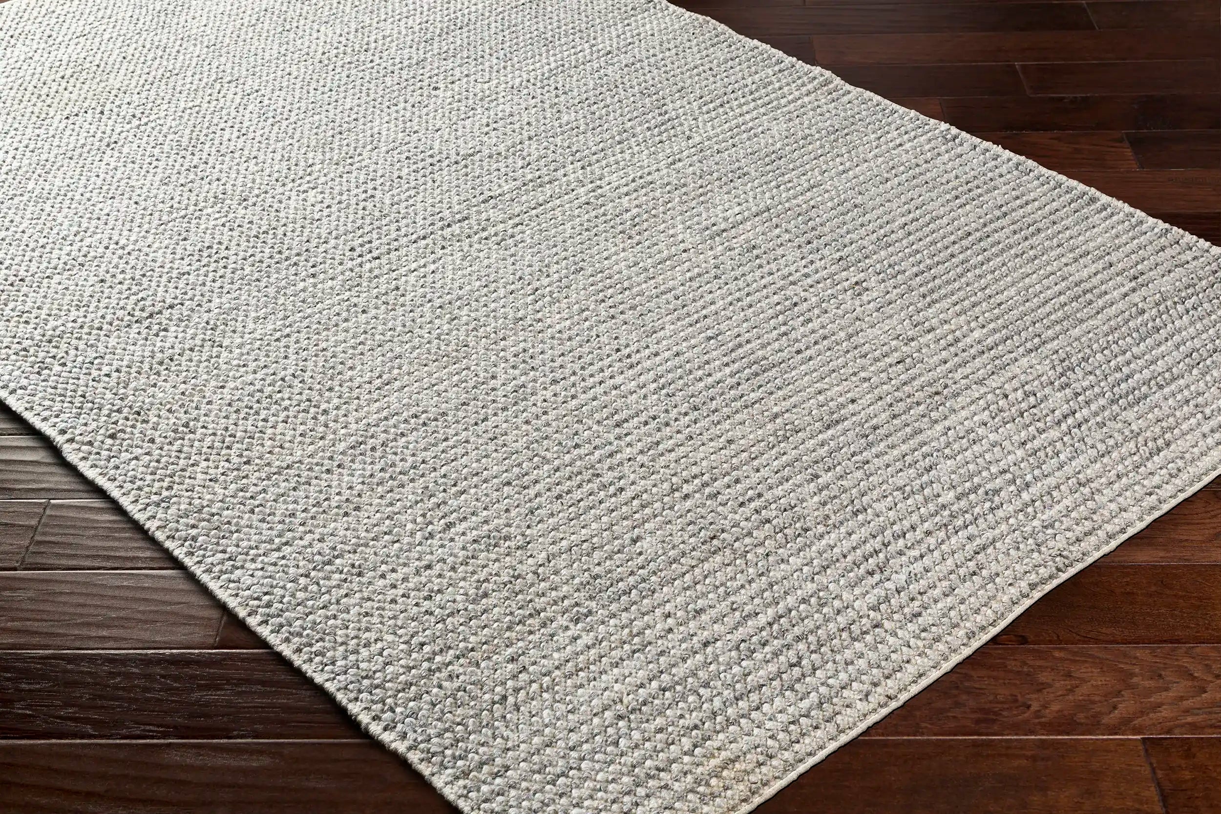 Hand Woven Reika Cream and Gray Recycled Pet Yarn Rug