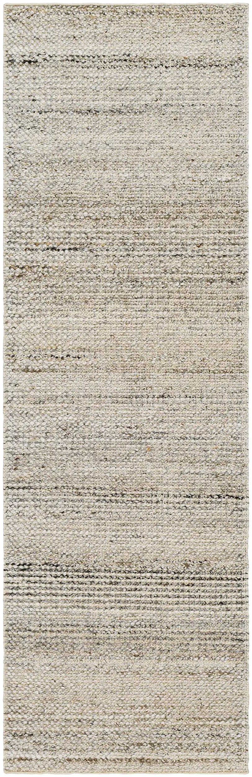 Hand Woven Reika Gray and White Recycled Pet Yarn Rug