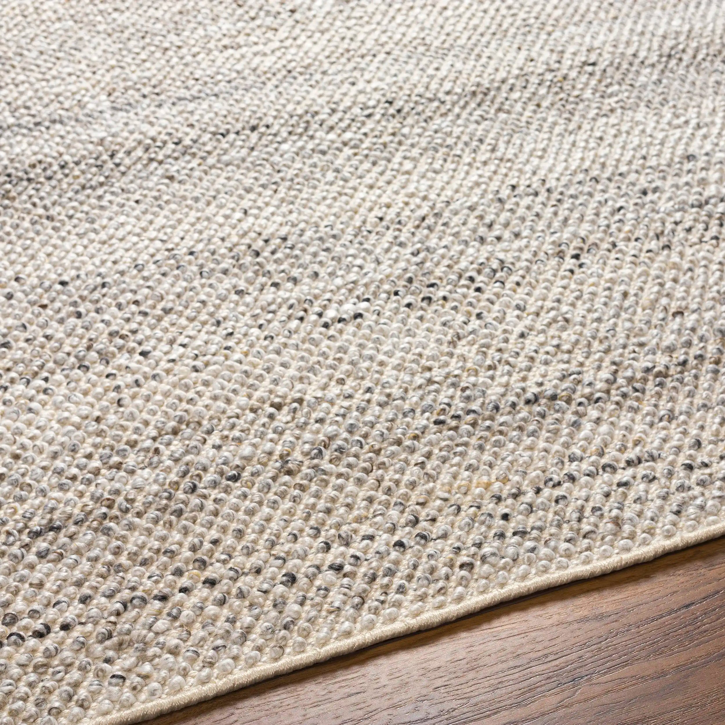 Hand Woven Reika Gray and White Recycled Pet Yarn Rug