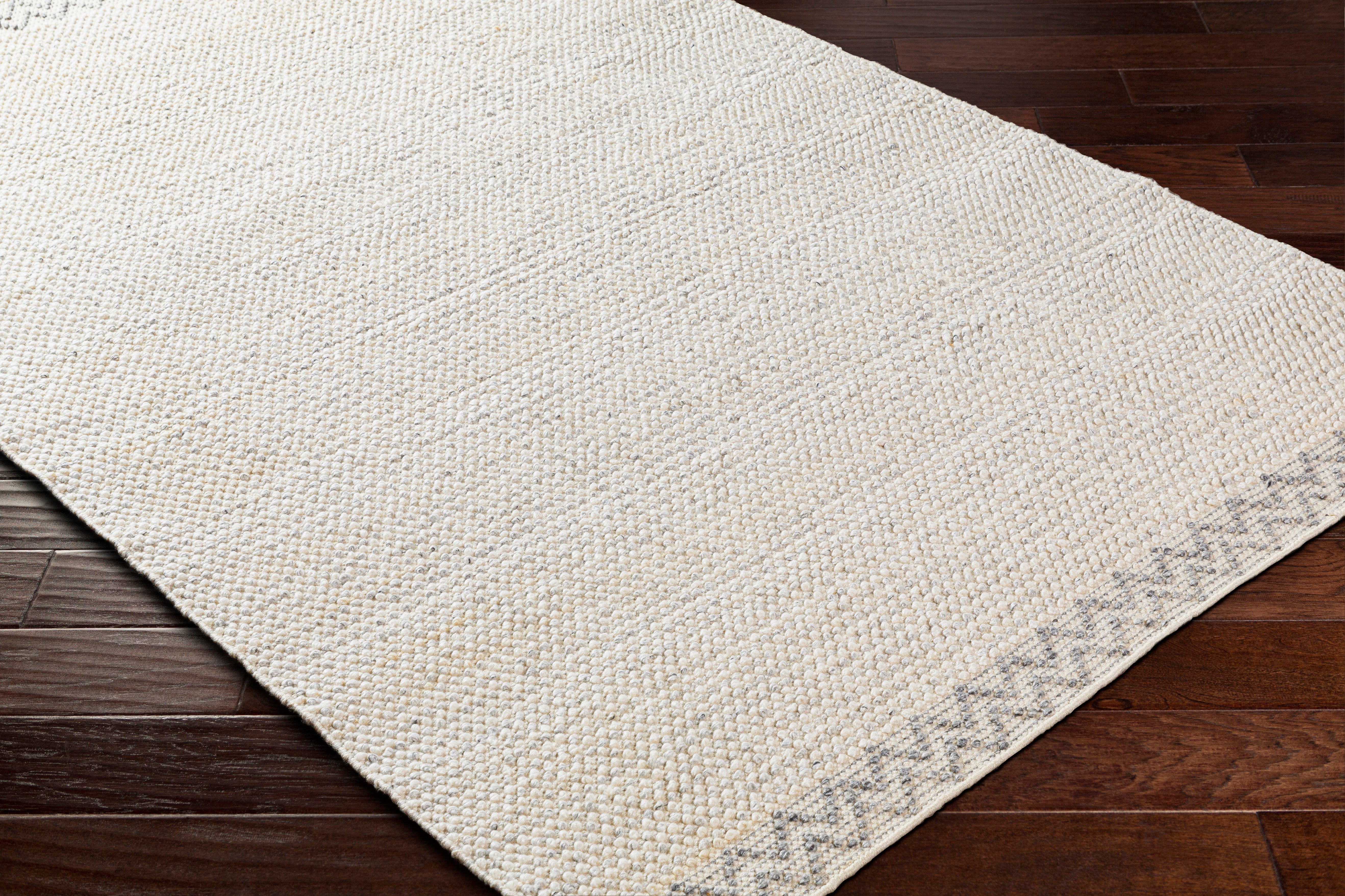 Reika Hand Woven Beige and Gray Recycled PET Yarn Rug