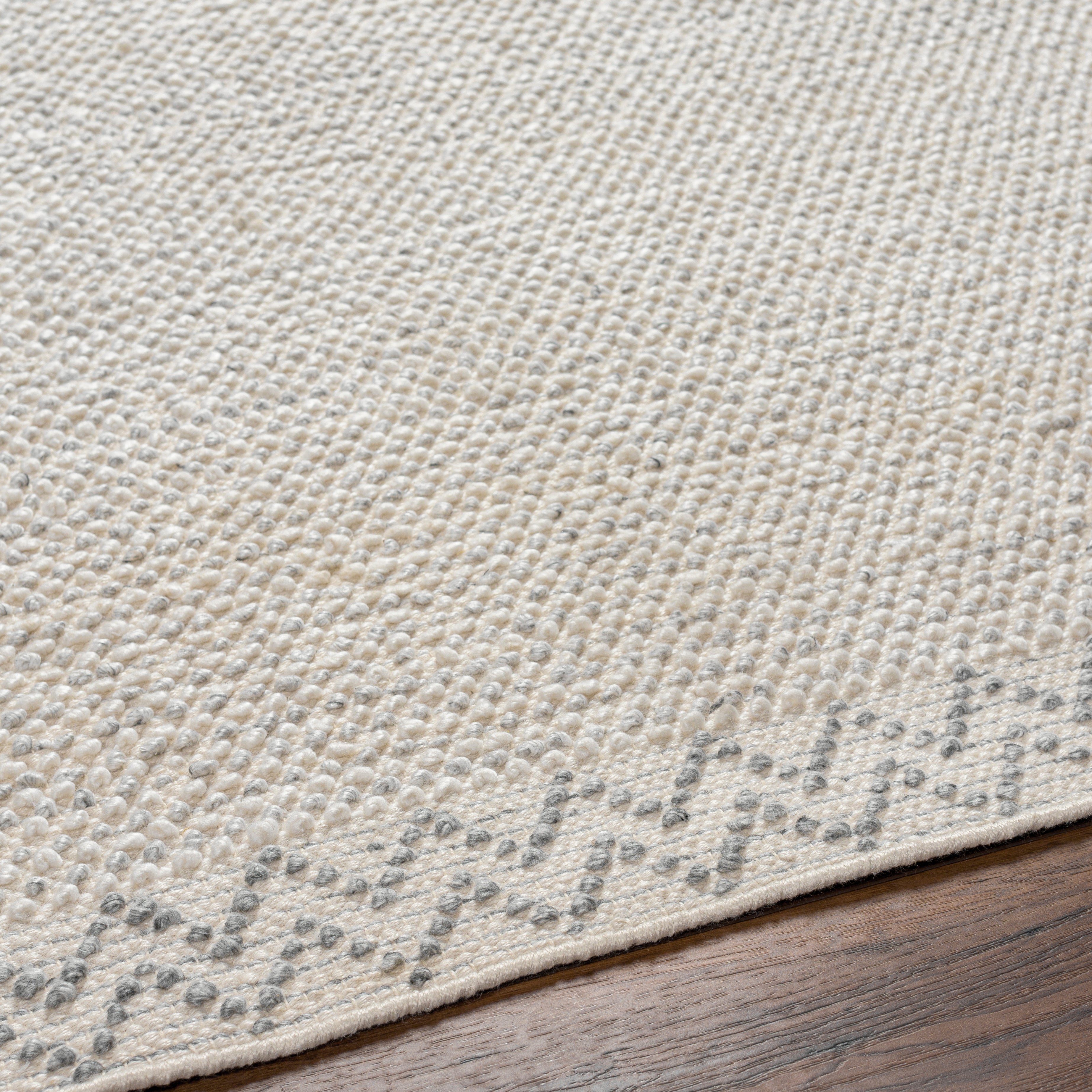 Reika Hand Woven Beige and Gray Recycled PET Yarn Rug