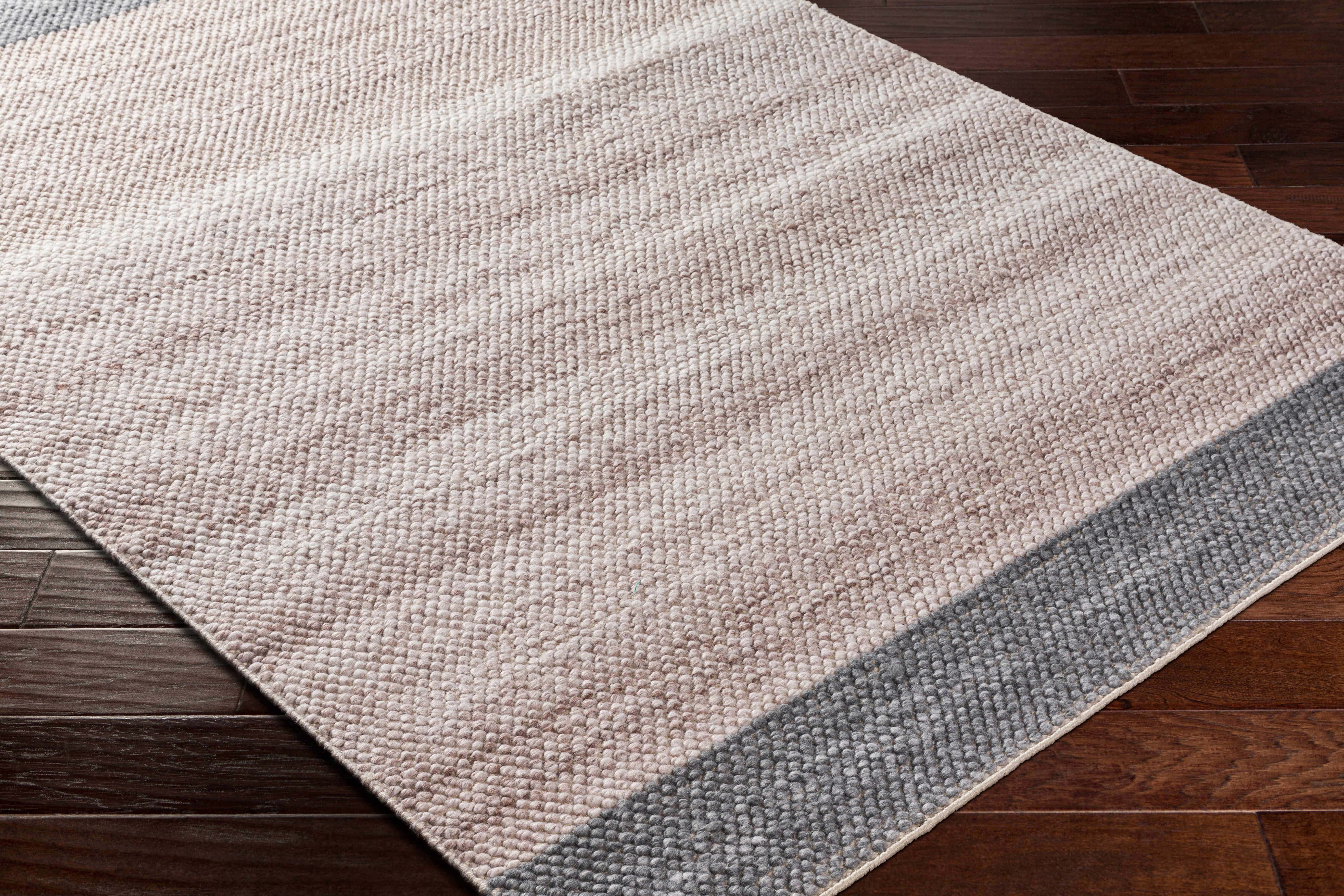 Reika Hand Woven Off White and Gray Recycled PET Yarn Rug
