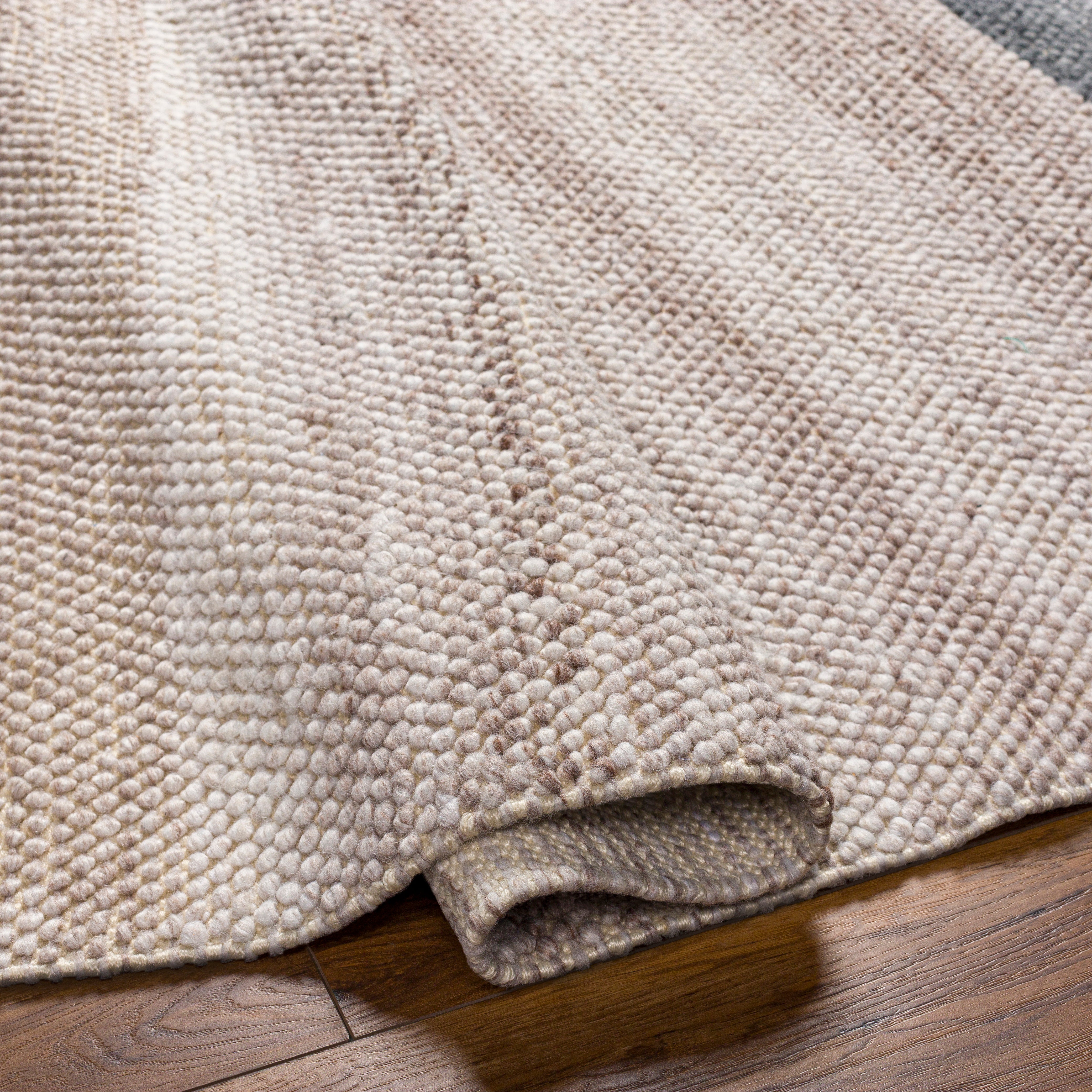 Reika Hand Woven Off White and Gray Recycled PET Yarn Rug